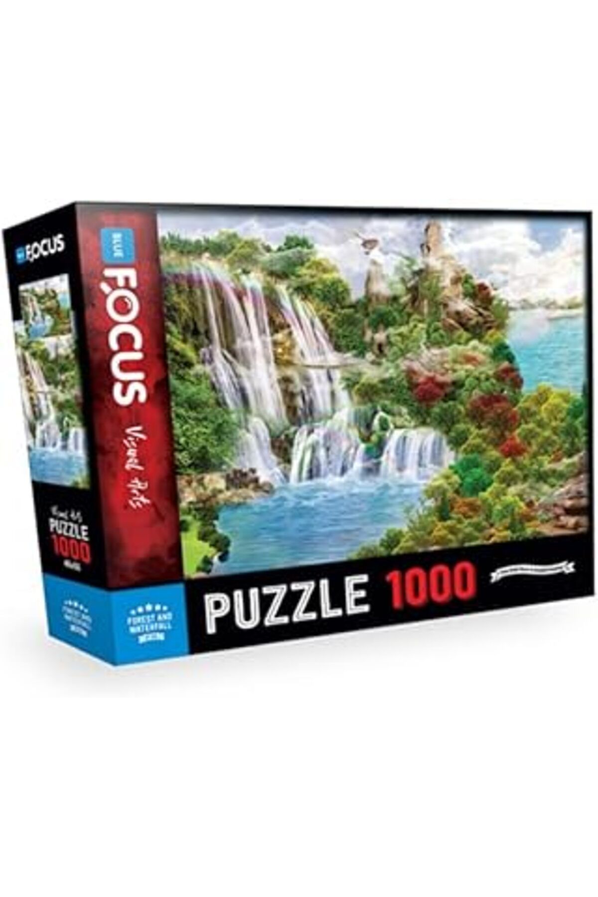 robotrend Blue Focus-1000 Parça Puzzle - Forest And Waterfall