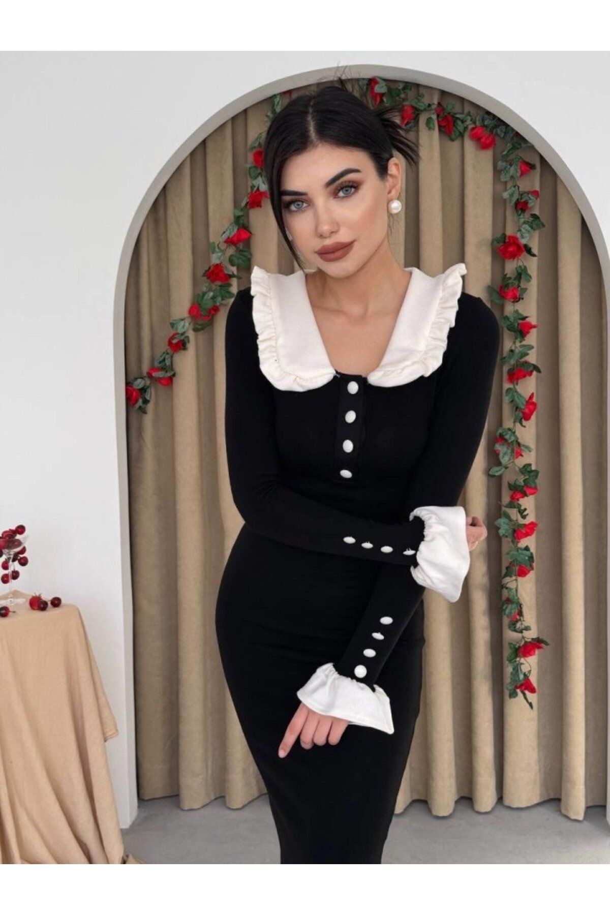 melfxxl eticaret melfxxl Sura Bebe Yaka Elbise