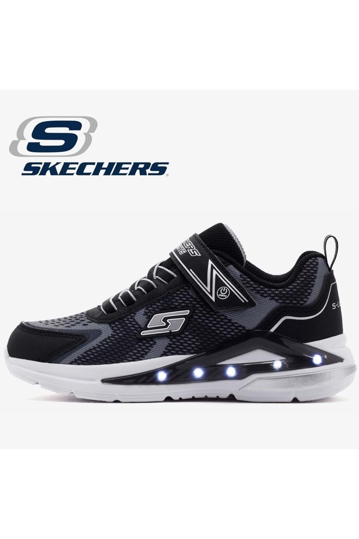 اسکچرز کفش ورزشی ارتوپدی بچه‌گانه چراغ‌دار Tri-namics 401660L مشکی