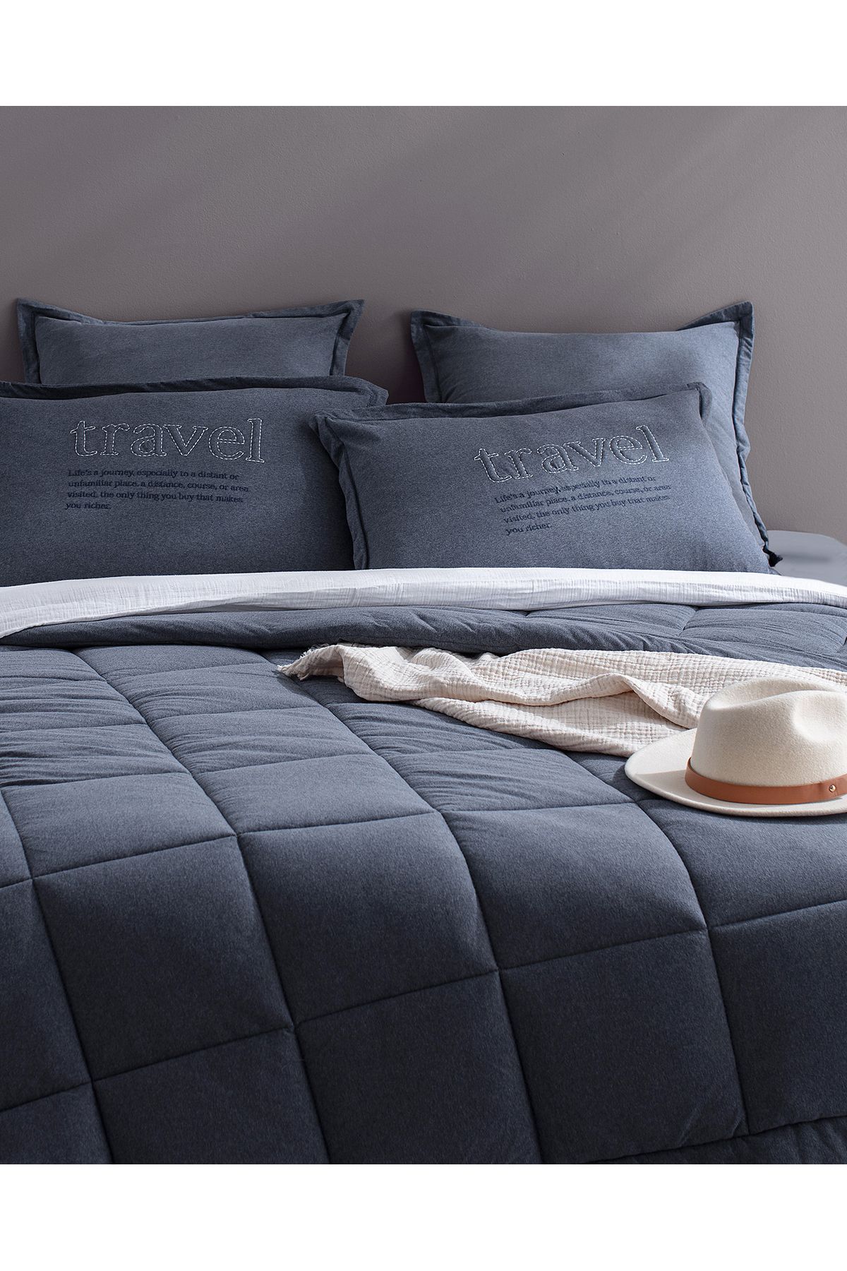 Madame Coco-Bobigny King Size Supersoft Comforter Set - Indigo 2