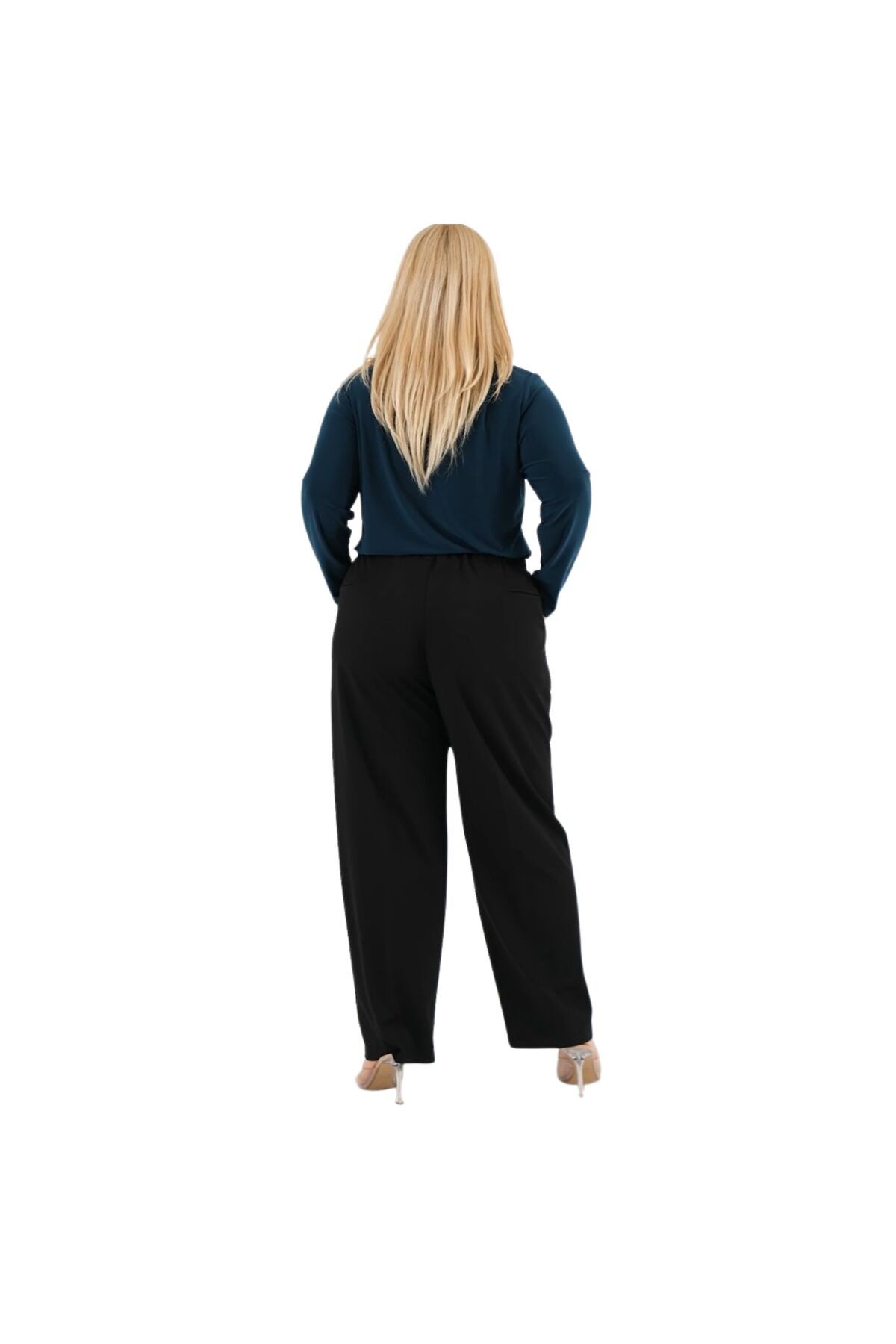 HESNA-Large Size Loose Wide Leg Quality Fabric Trousers 3