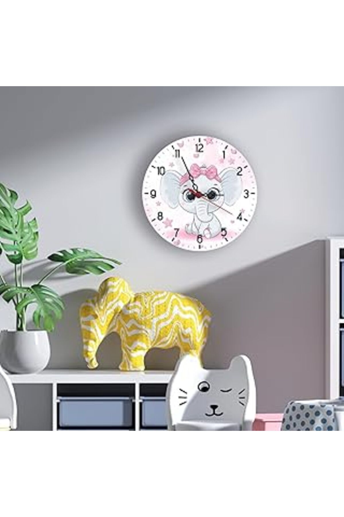 Karachil Bebek Çocuk Odası Öğretici Sessiz Akar 28Cm Duvar Saati Uv Dijital Baskı Saat Mdl0037