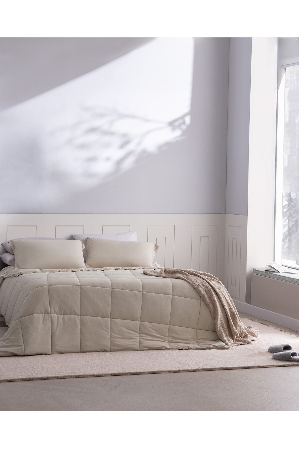 Madame Coco İlus Tek Kişilik Bambu Comforter Set - Bej