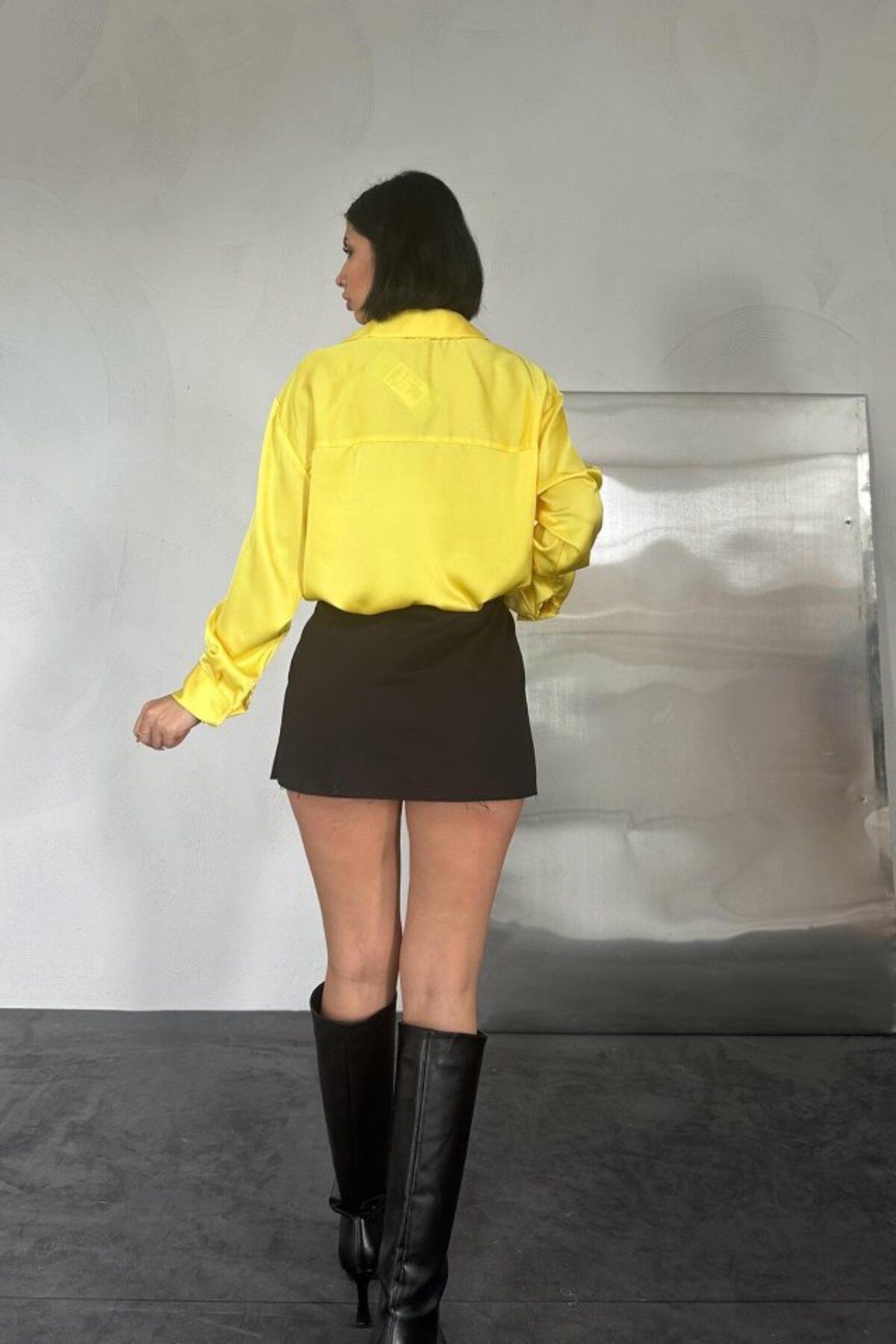 Shodiez-Yellow Satin Shirt 3