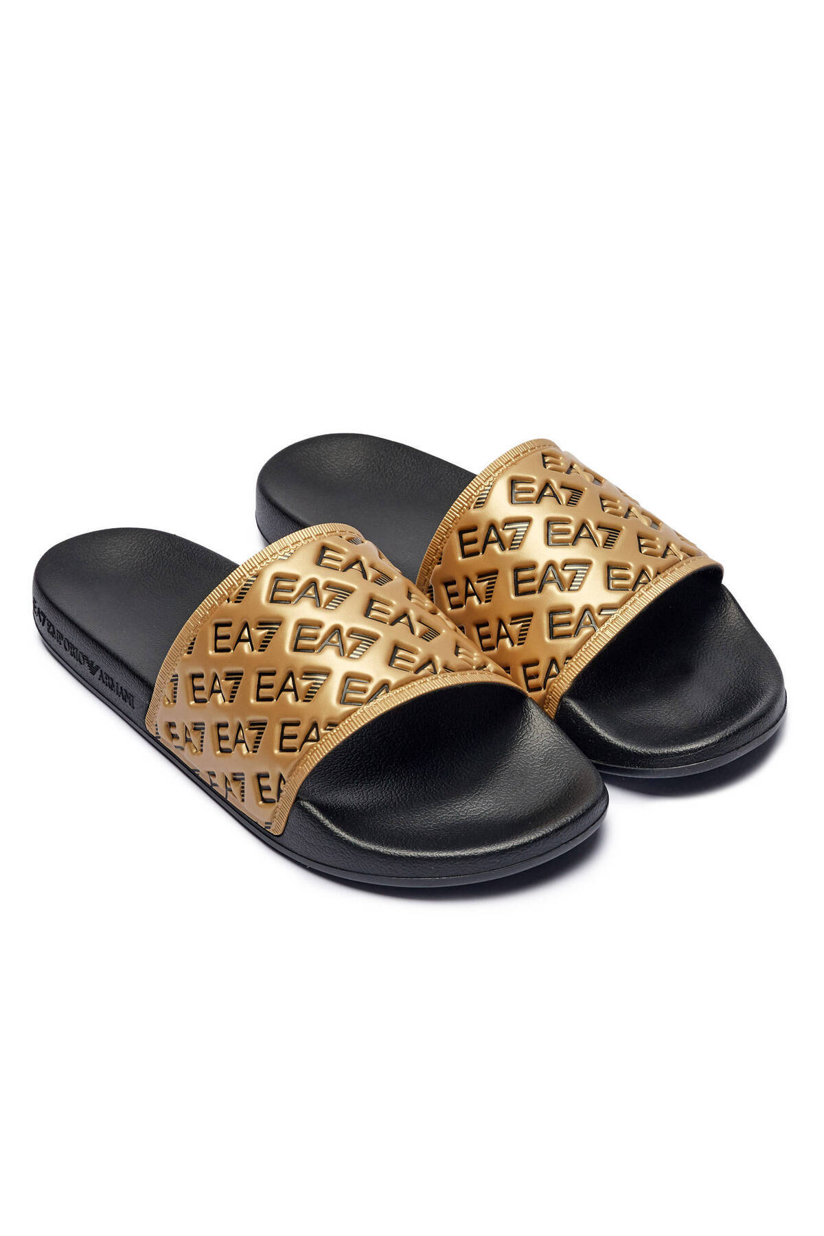 EA7-Unisex Ea7 Flat Sole Slippers, Black-Gold Slippers 7X 000109   Af15125-Pc001 3