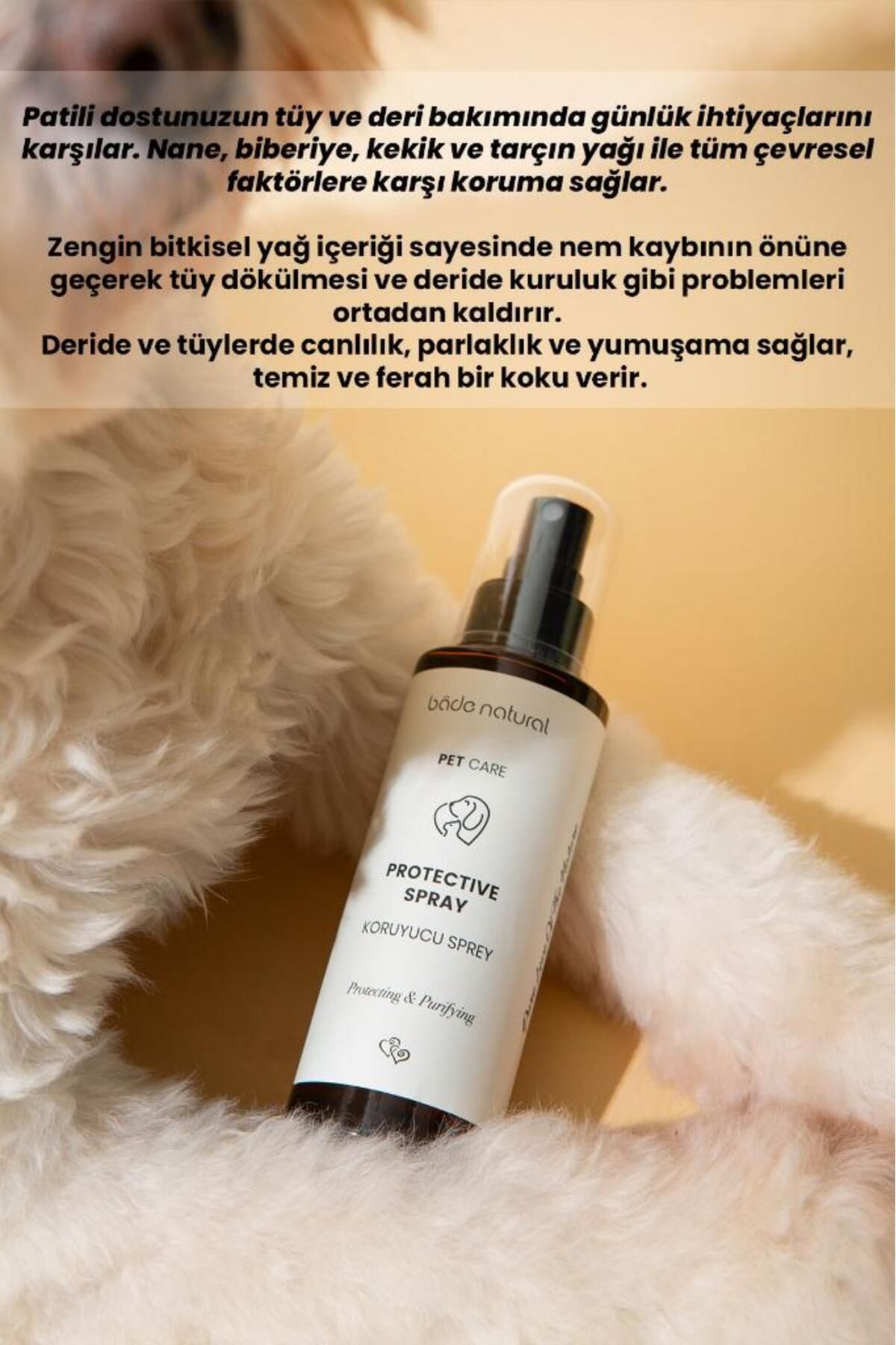 محصول سلامتی سگ اسپری حیوان خانگی محافظ برای مراقبت از چرم و پر 100 میل Bade Natural