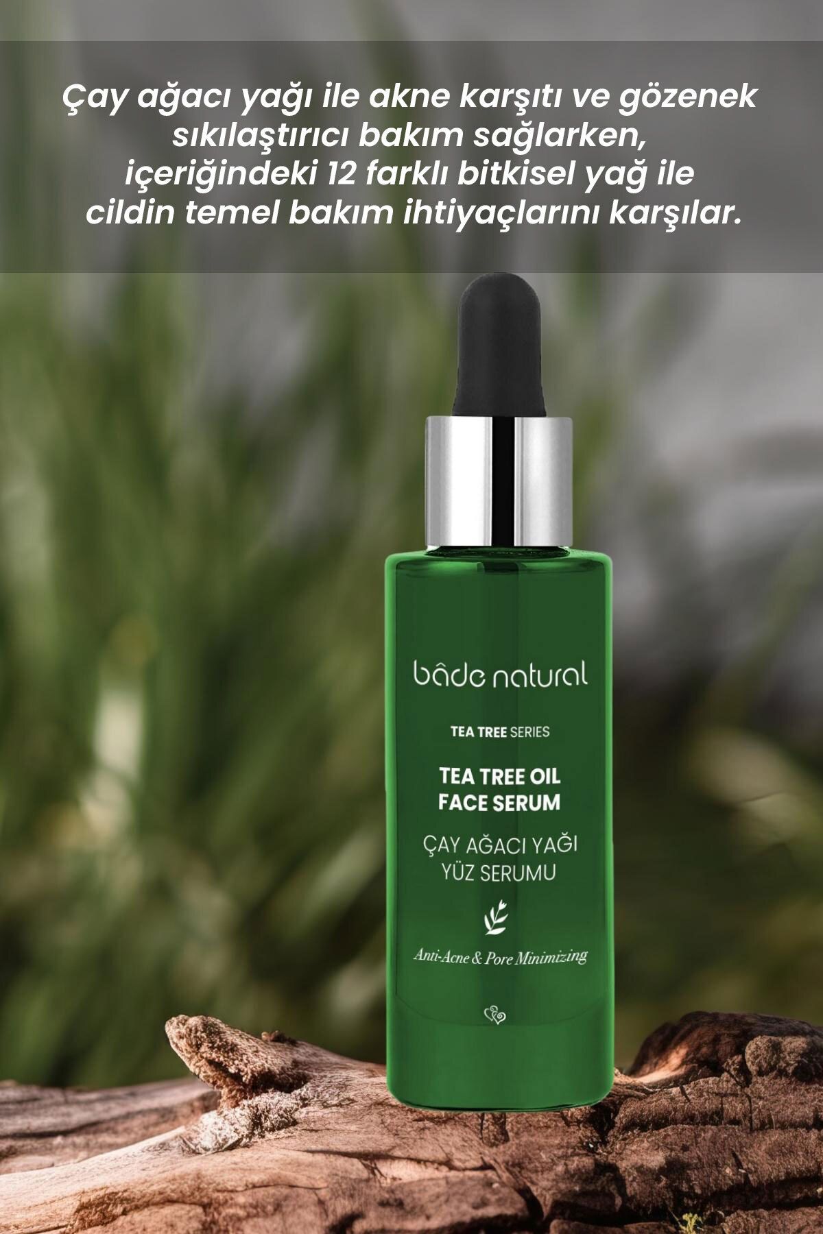 سرم پوست درخت چای ضد آکین و منافذ سرمی صورت 30 میل Bade Natural