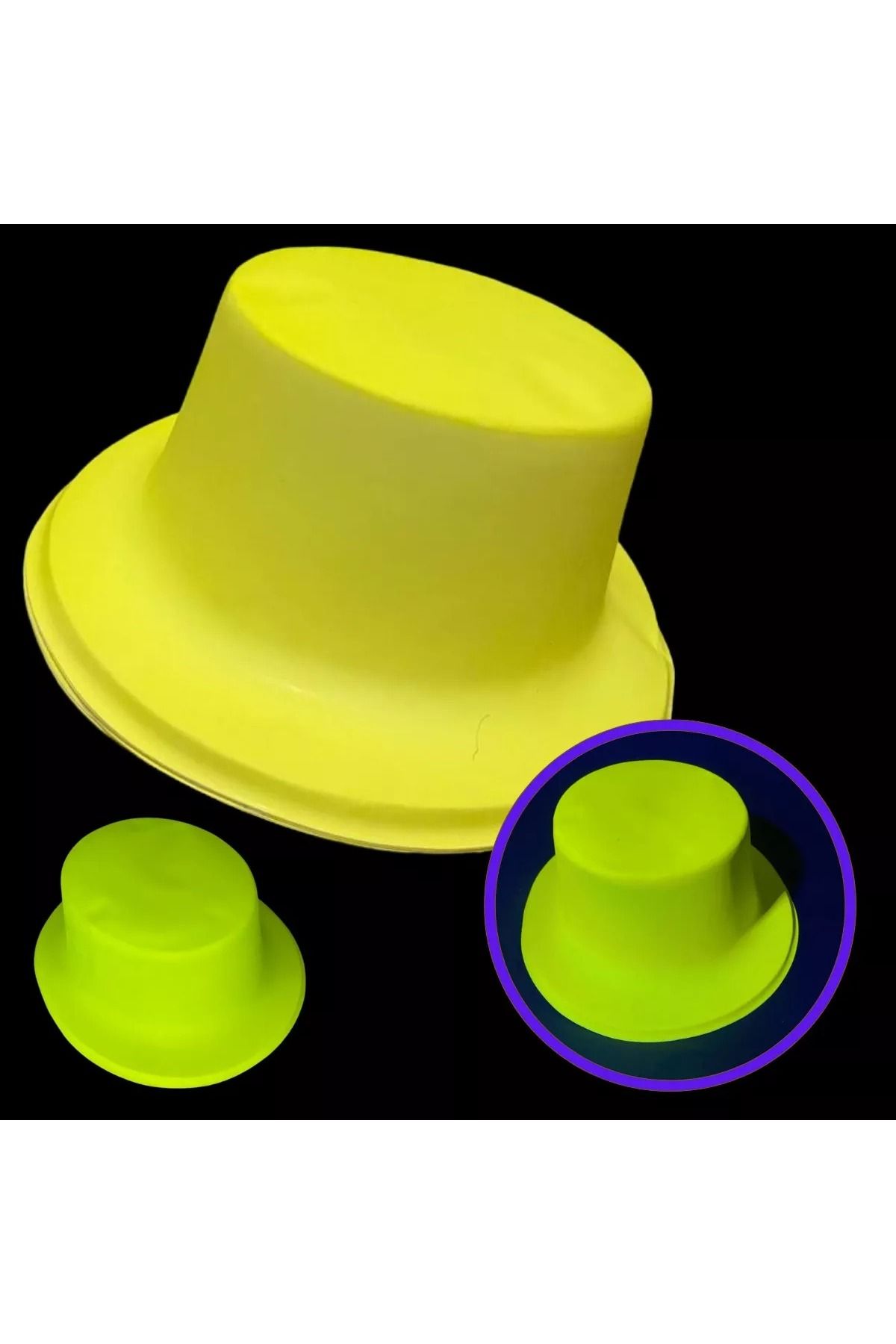Astra Market Neon Partisi Sarı Renk Plastik Fötr Şapka