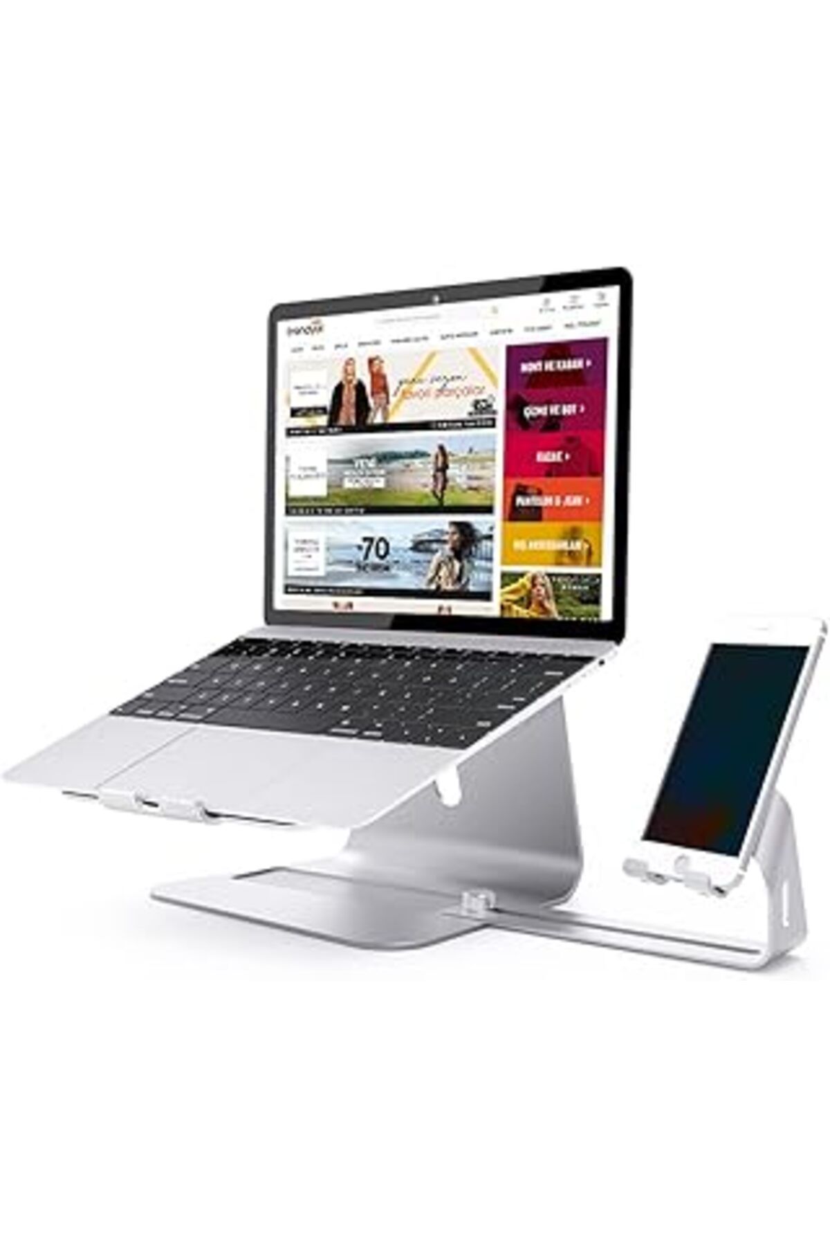 shop Mcstorey Laptop Standı Laptop Tutucu Soğutucu Destekli Stand Telefon Standı Alüminyum Gövde Şık Sağ