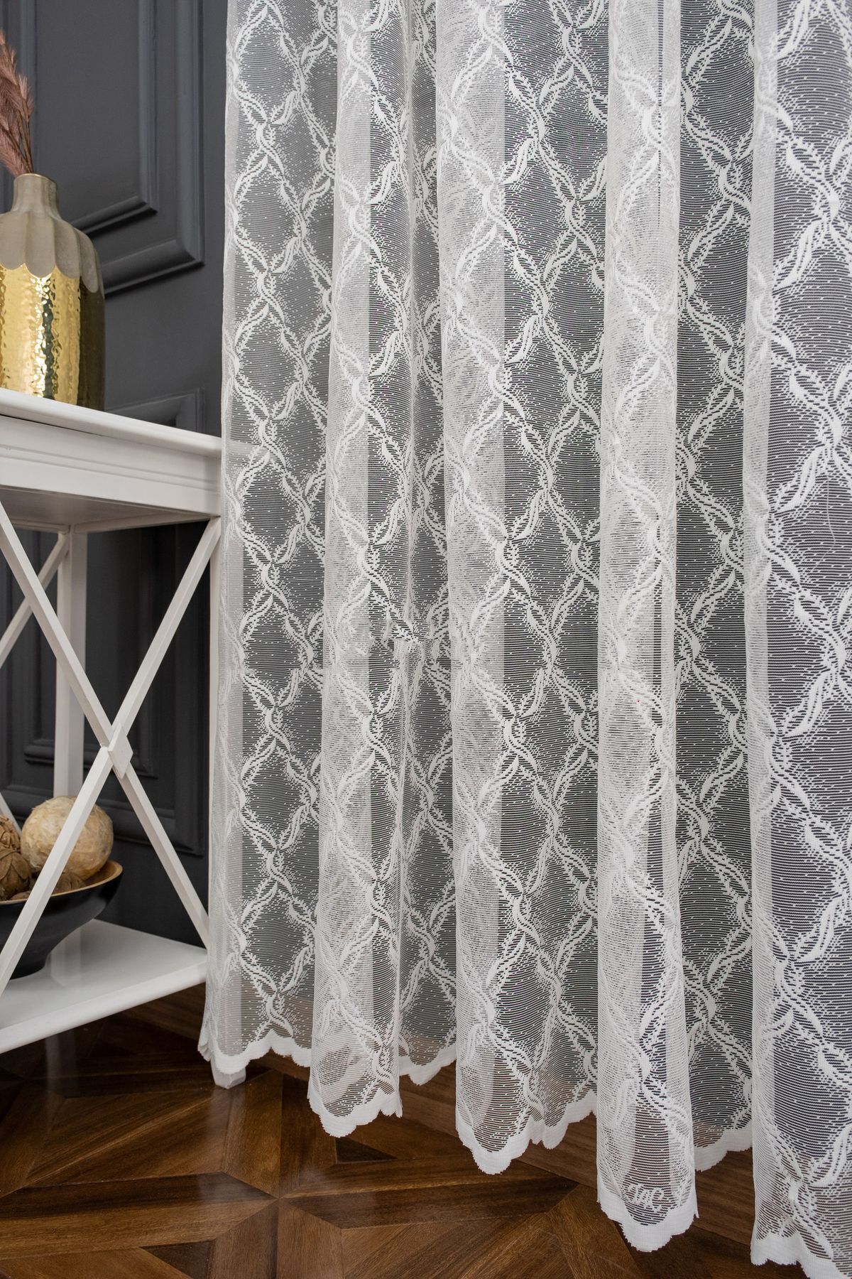Taç-Farbateks Planting Seher Pattern New Design Pattern 3 Layers Pleated Iron Don't Want Tulle Curtain 1