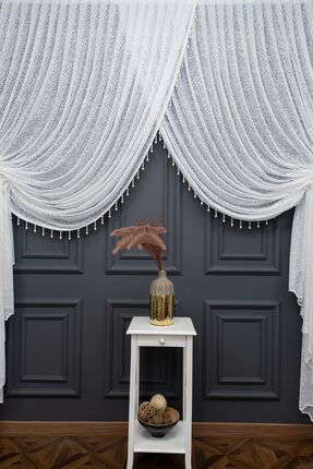 Taç Farbateks Dikim Ilisyon Boncuklu Kruvaze Yanki Tiyatro Tül Perde