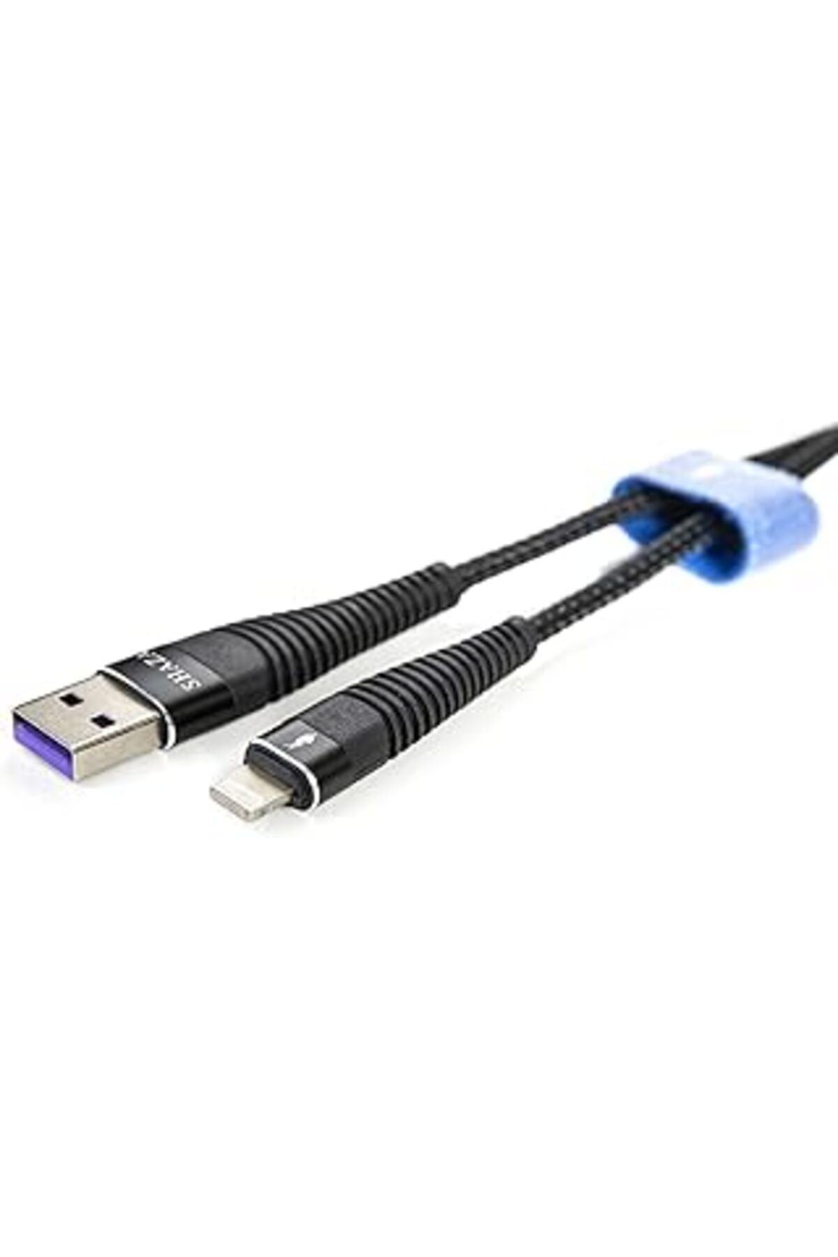 Pazarcan Shaza Apple Iphone Lightning 5A 100 W Örgülü Hızlı Şarj Ve Data Kablosu 1 Metre