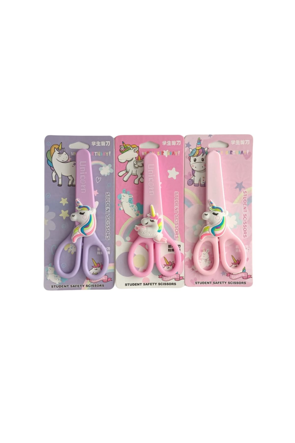 joyland-Figured Paper Scissors - Children's Scissors - Set of 3 - Unicorn Figured 1