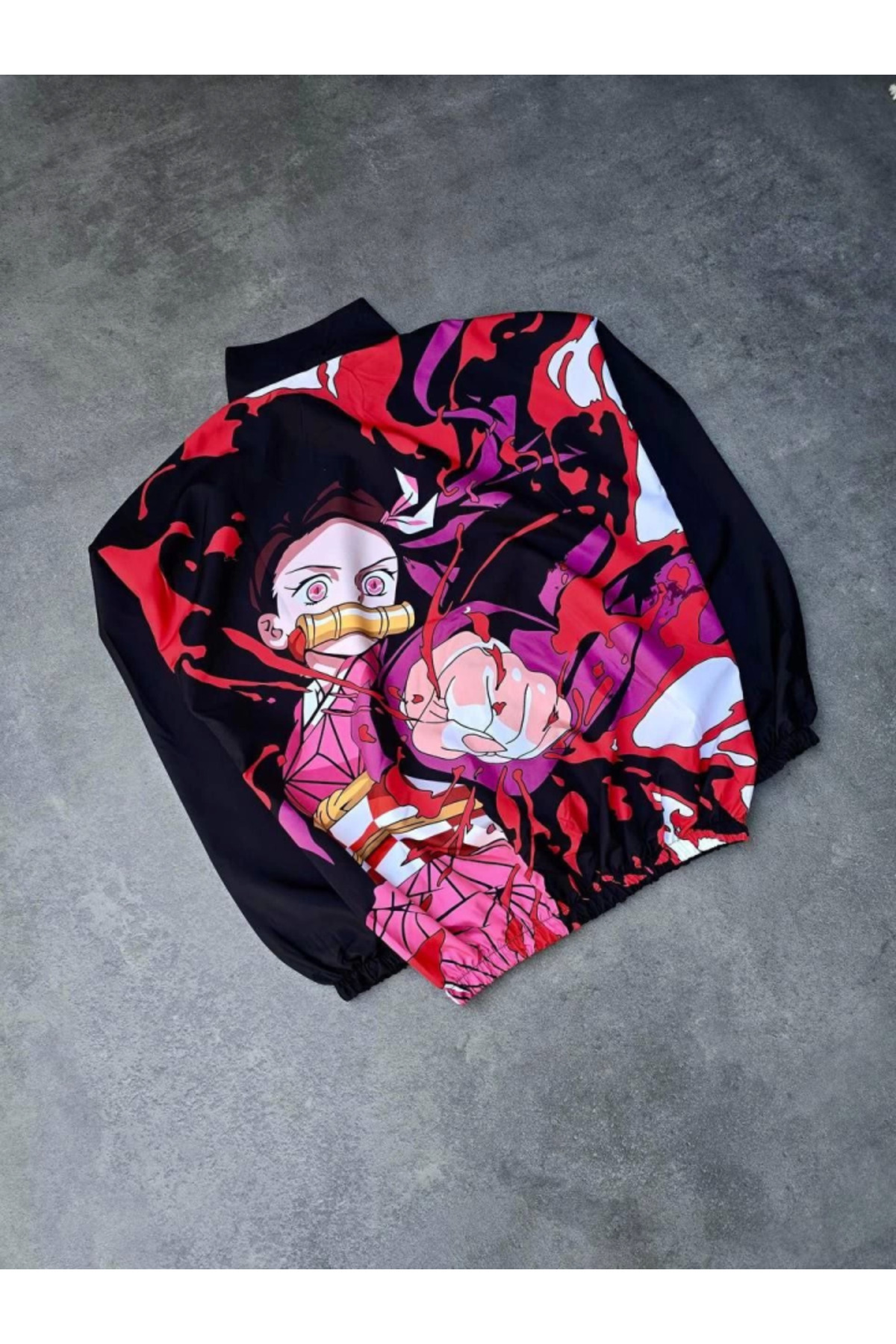 REKA MODA-Fashion Shop & Boutique Zippered Digital Printed Windbreaker - Black 5