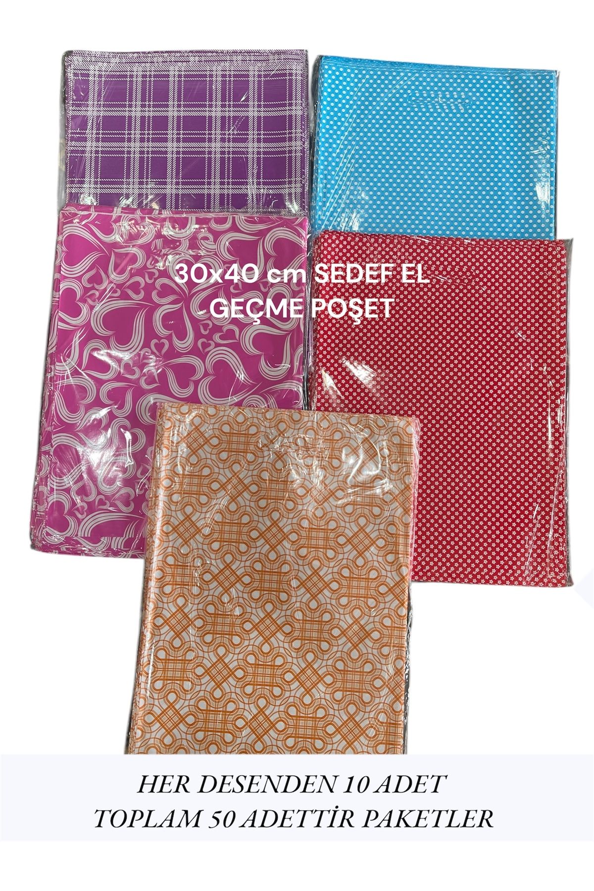 HUR-AY PACK Pachet Mixt 30x40 Cm Pliculețe De Sidef Pentru Selecție 50 Buc - One Size