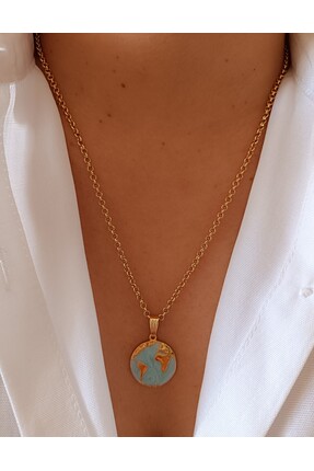 banunun takı tasarımı Mineli Yeni Dünya Kolye