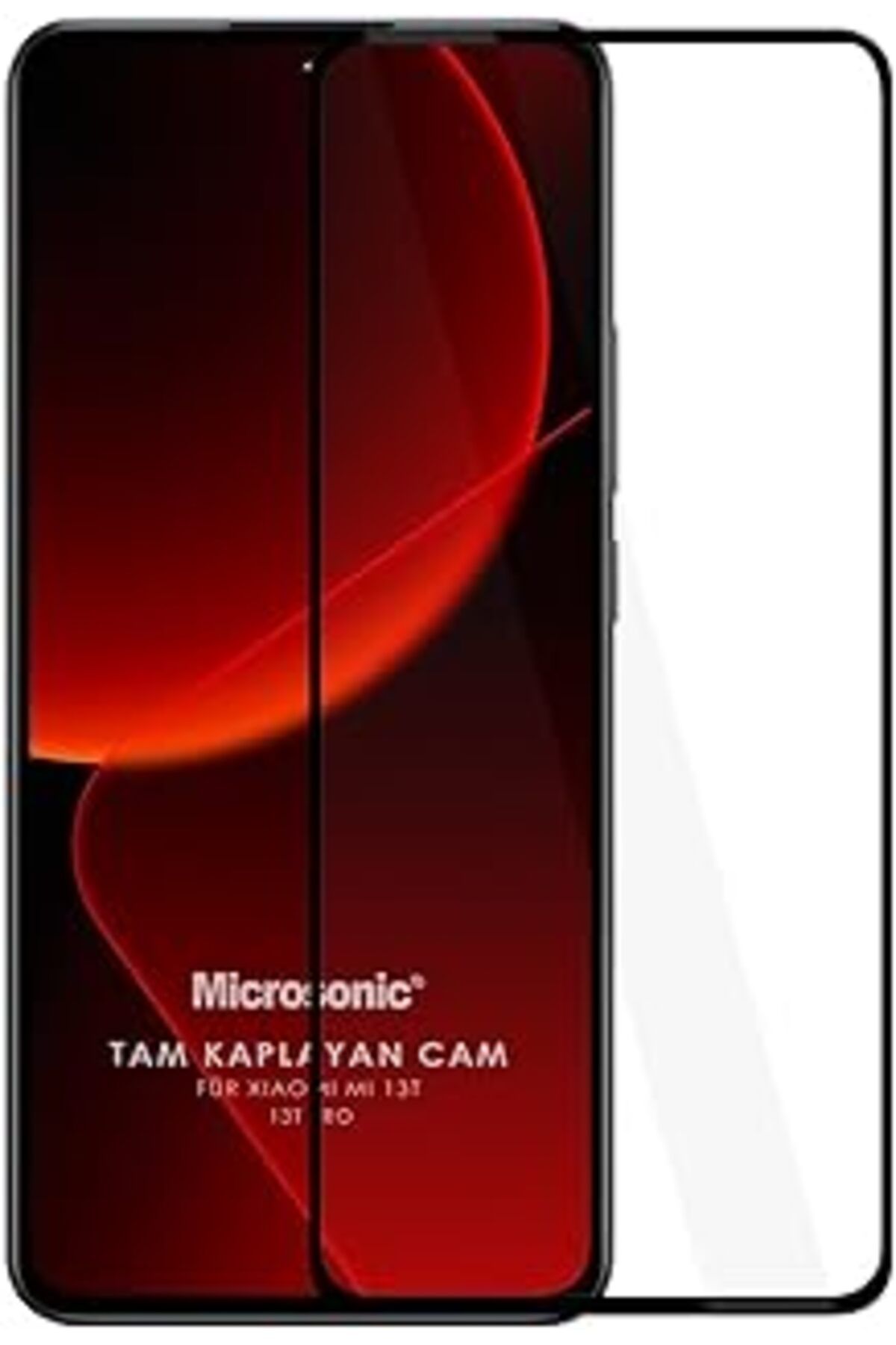 Pazarcan Microsonic Xiaomi Mi 13T Pro Tam Kaplayan Temperli Cam Ekran Koruyucu Siyah