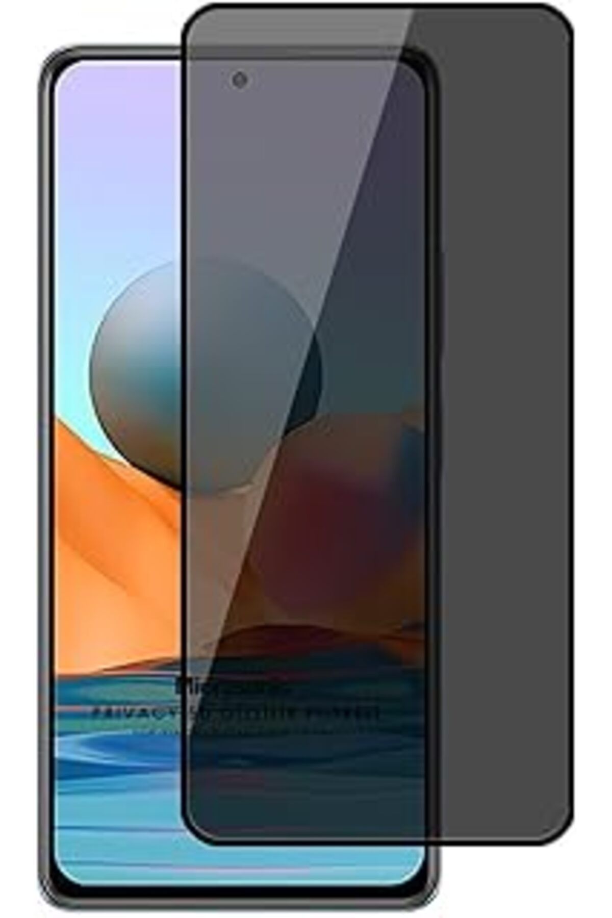 Pazarcan Microsonic Xiaomi Poco M5S Privacy 5D Gizlilik Filtreli Cam Ekran Koruyucu Siyah