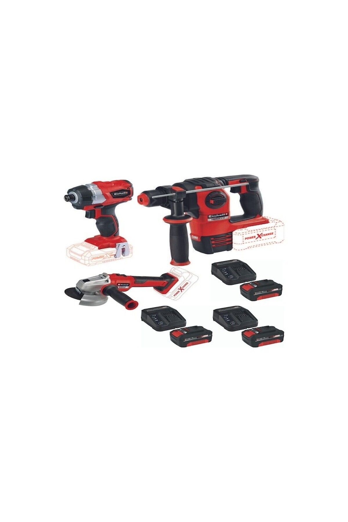 Einhell TE-CI 18 BL Vidalama Axxio 18/115 Herocco 18v 3x4.0ah Set