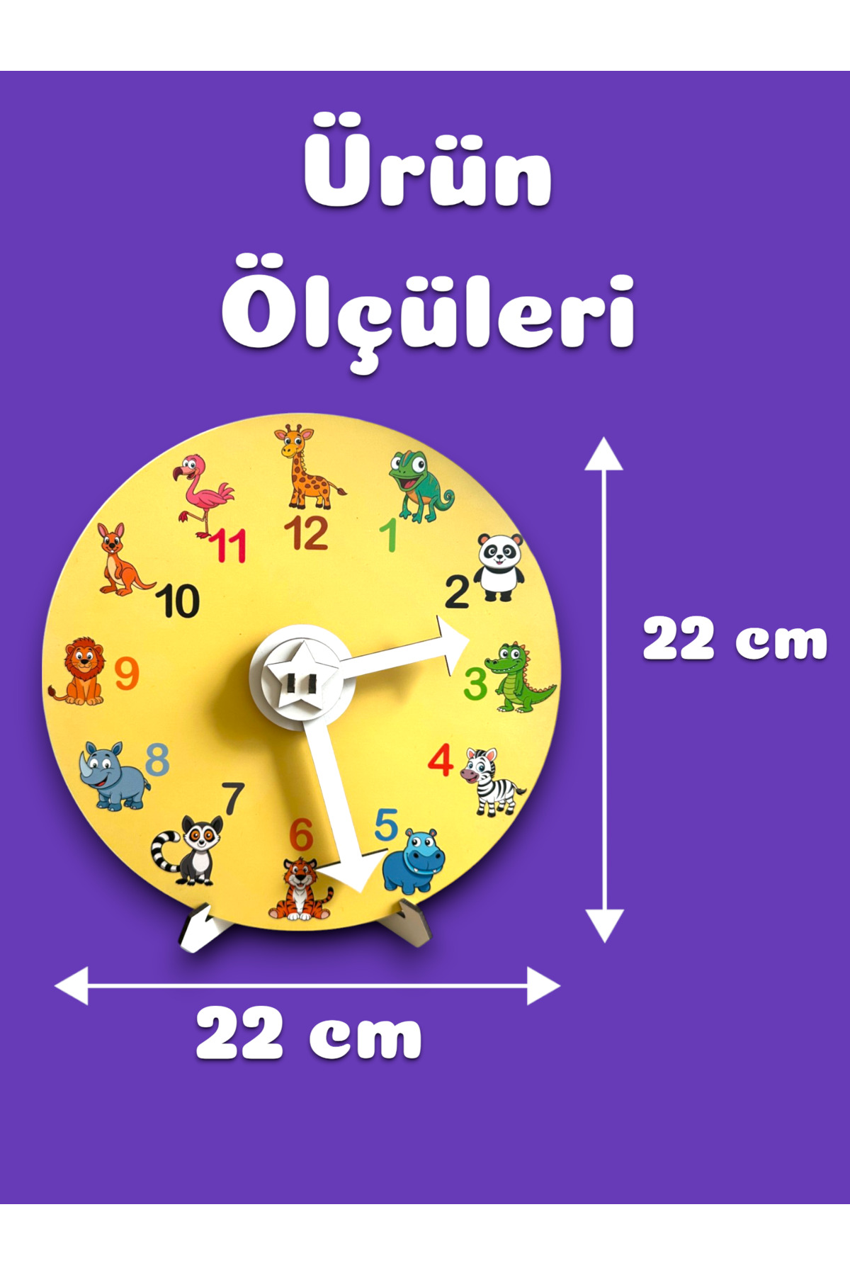 Karter İnovasyon Ahşap Saat,Montessori Saat,Saati Öğreniyorum,Eğitici Oyuncak,Ahşap Oyuncak fotoğrafı 3 (önizleme)
