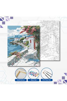 tuvval KOPYA - Sayılarla Boyama Set BODRUM SAHİL 40X50 Cm