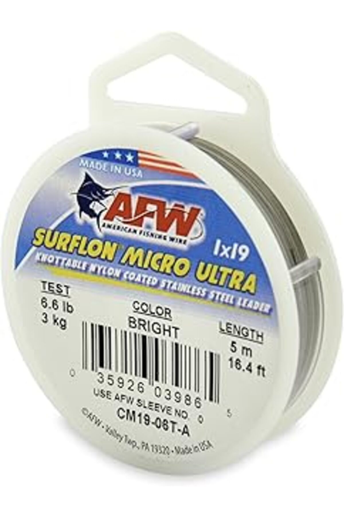 NZM TİCARET Amerikan Balıkçılık Teli Surflon Mikro Ultra Naylon Kaplamalı 1X19 Paslanmaz Çelik Lider Wir, Düğüm