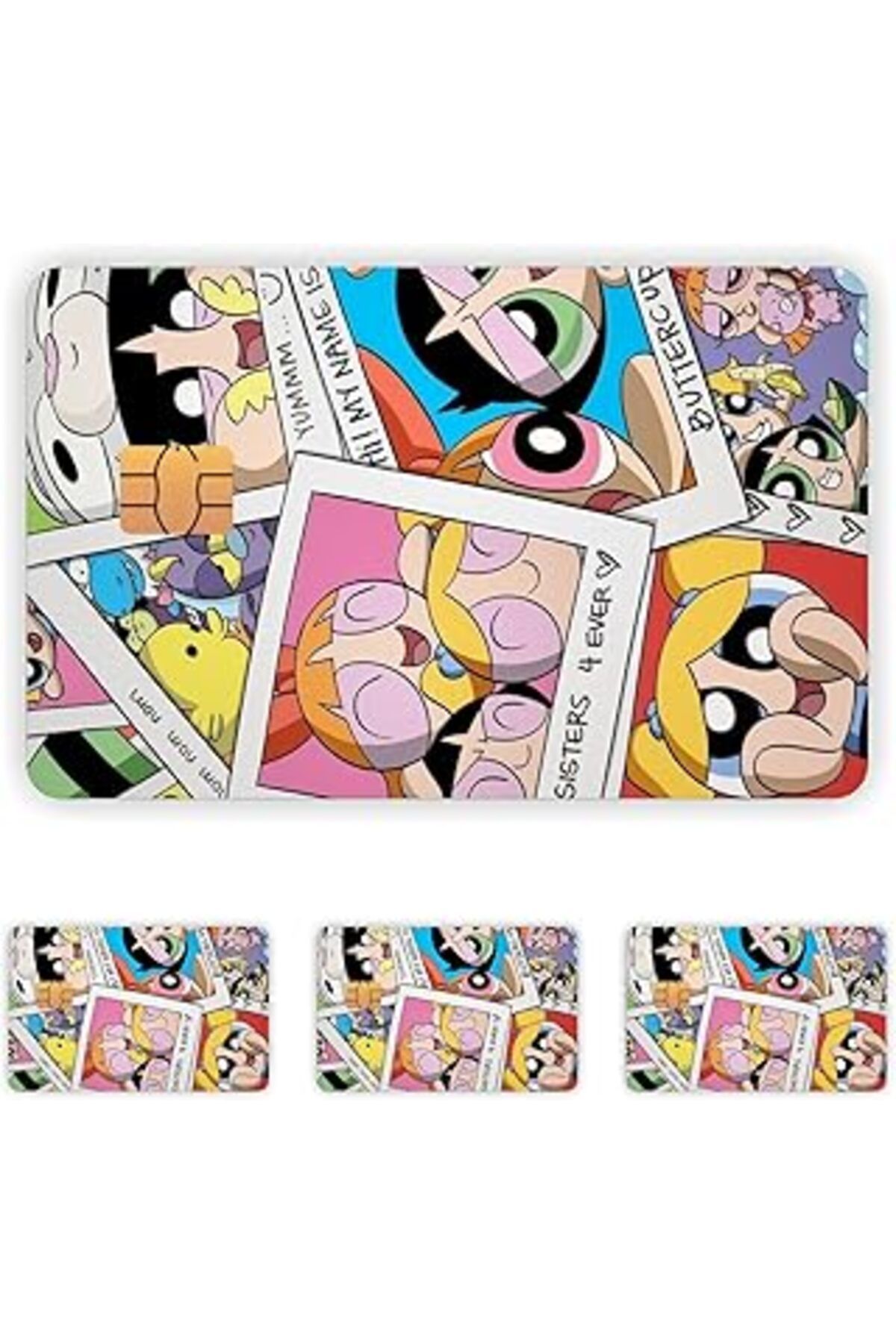 robotrend Quart Aksesuar 4 Adet Powerpuff Girls Kart Kaplama Sticker Kart Etiketi 02