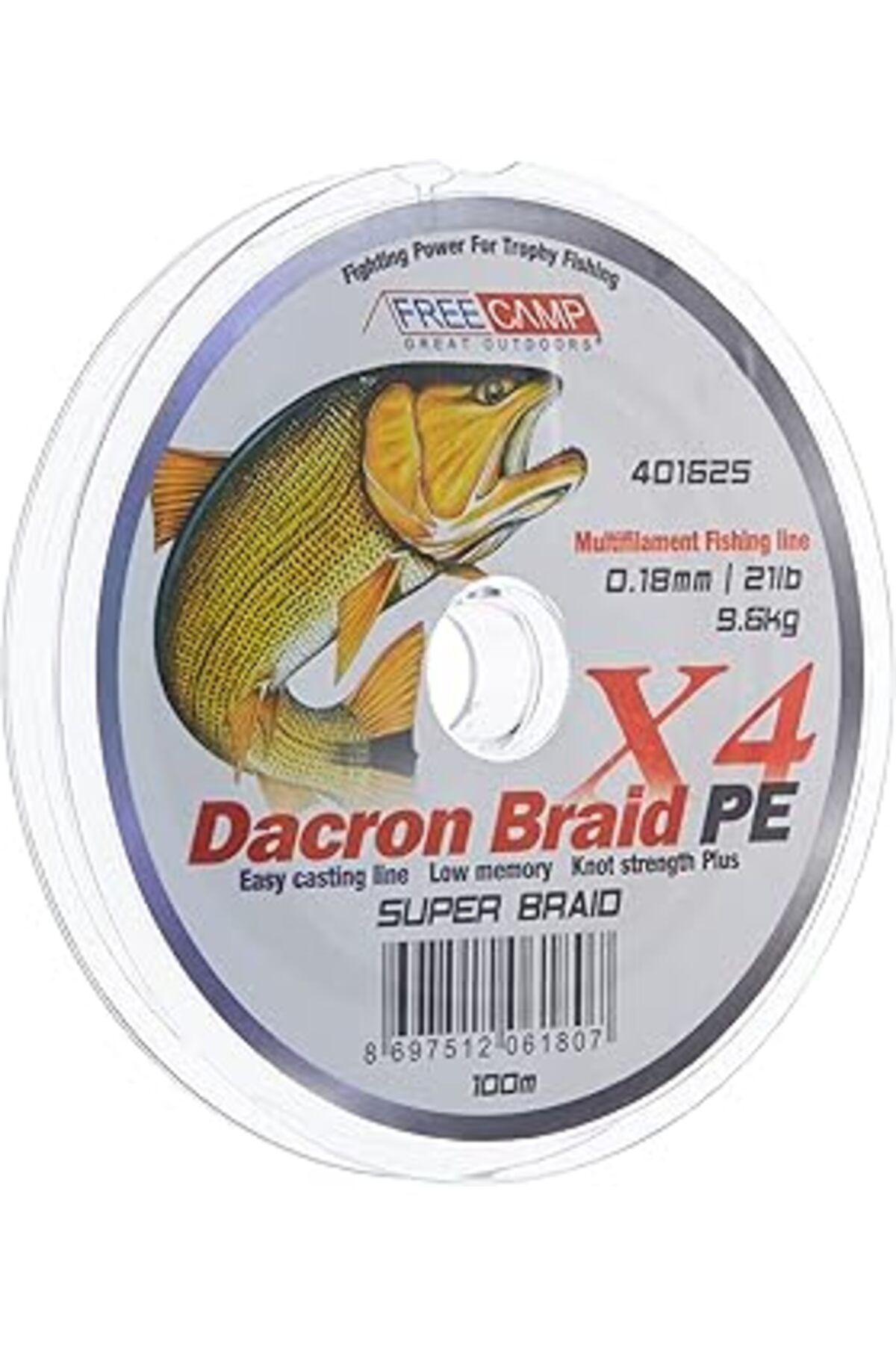 NZM TİCARET Free Camp Dakron 4 Braid 100 M, 0.18 Mm Olta Misinası