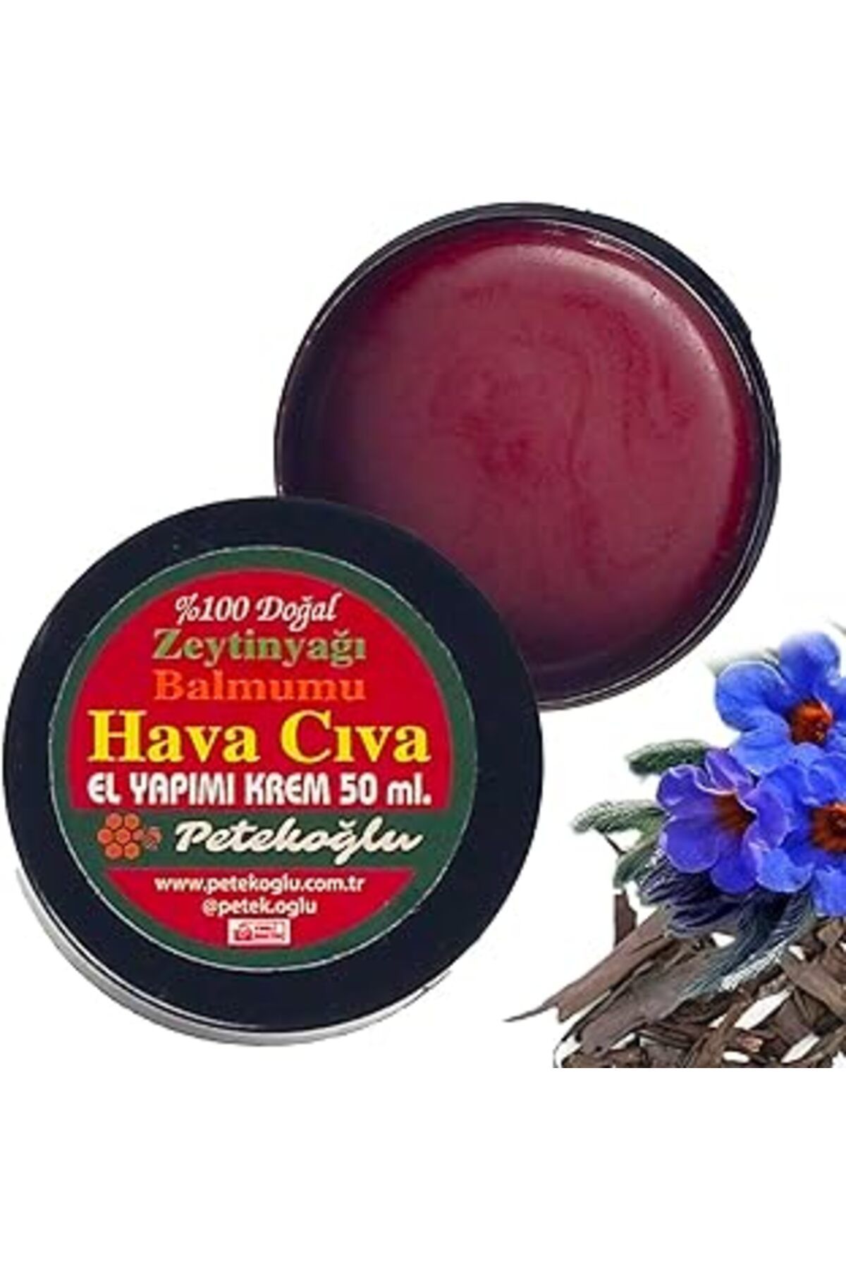 Mu Art Ahşap Petekoğlu (50Ml) Elyapımı Havaciva Otu Kremi Balmumu Zeytinyağı Hava Civa Otu Kökü Kremi Merhemi Ya