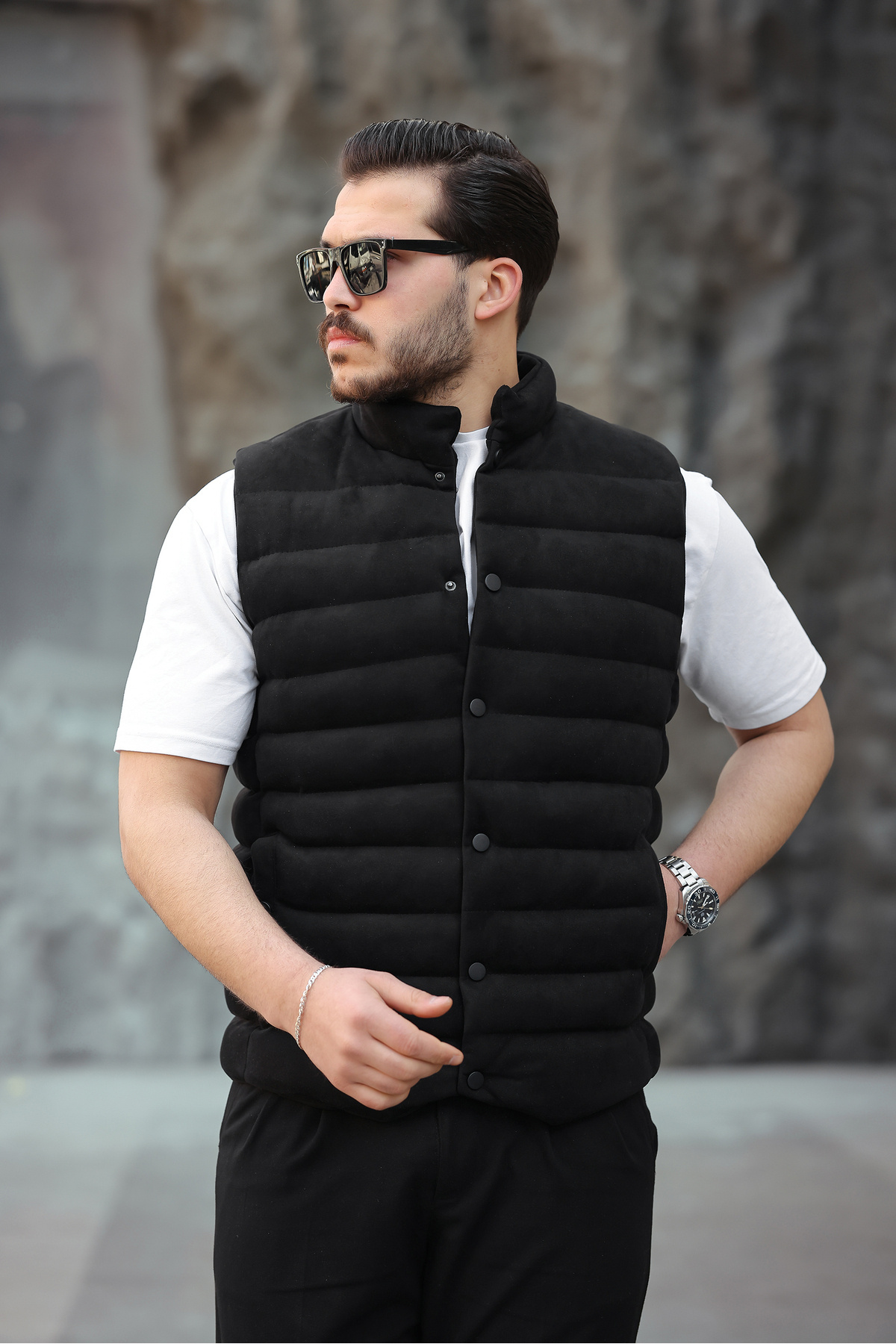 BYzıt  ERKEK SÜET ŞİŞME YELEK - Görsel 3