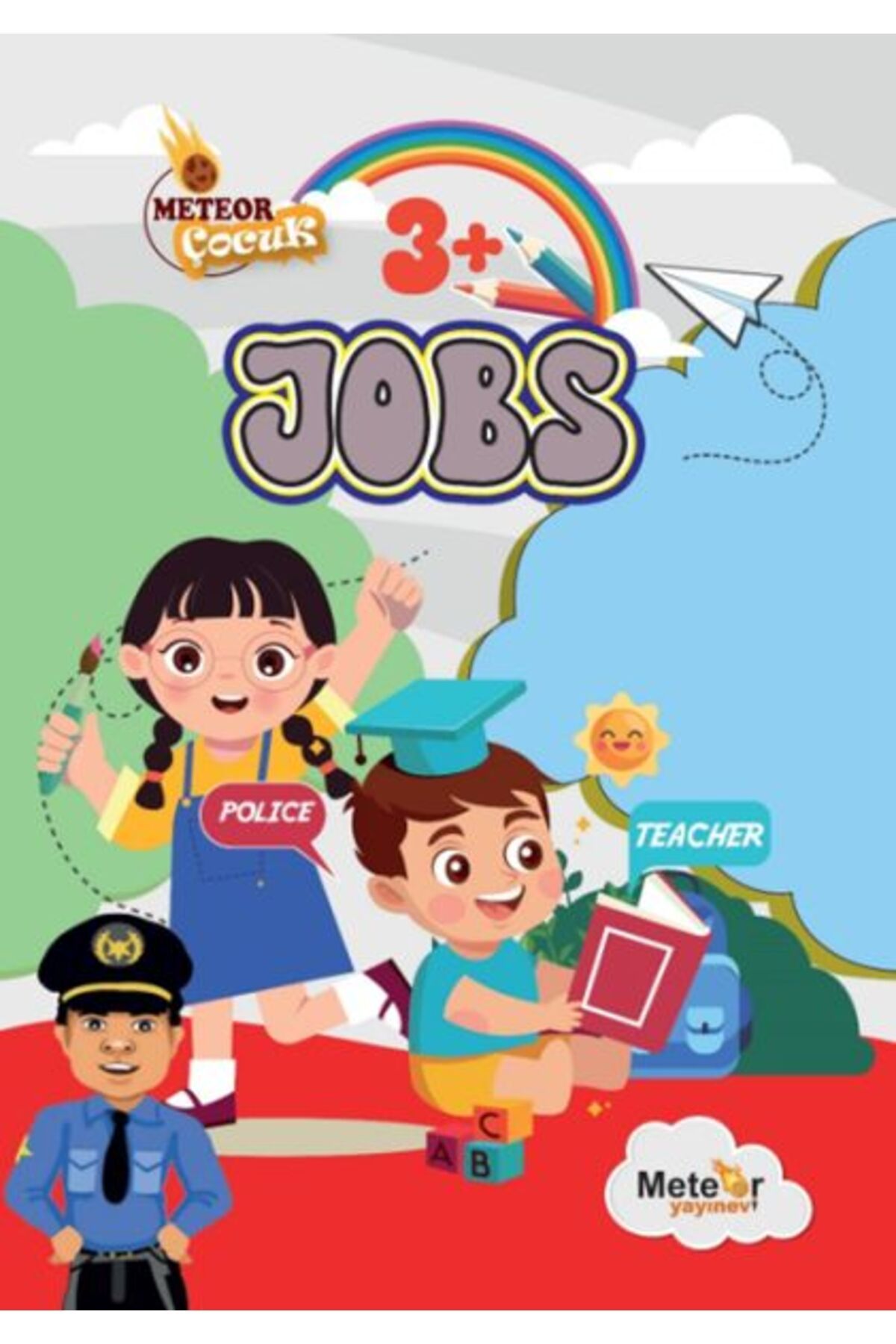 Meteor Yayınevi Jobs Meslekler Türkçe İngilizce Boyama Kitabı
