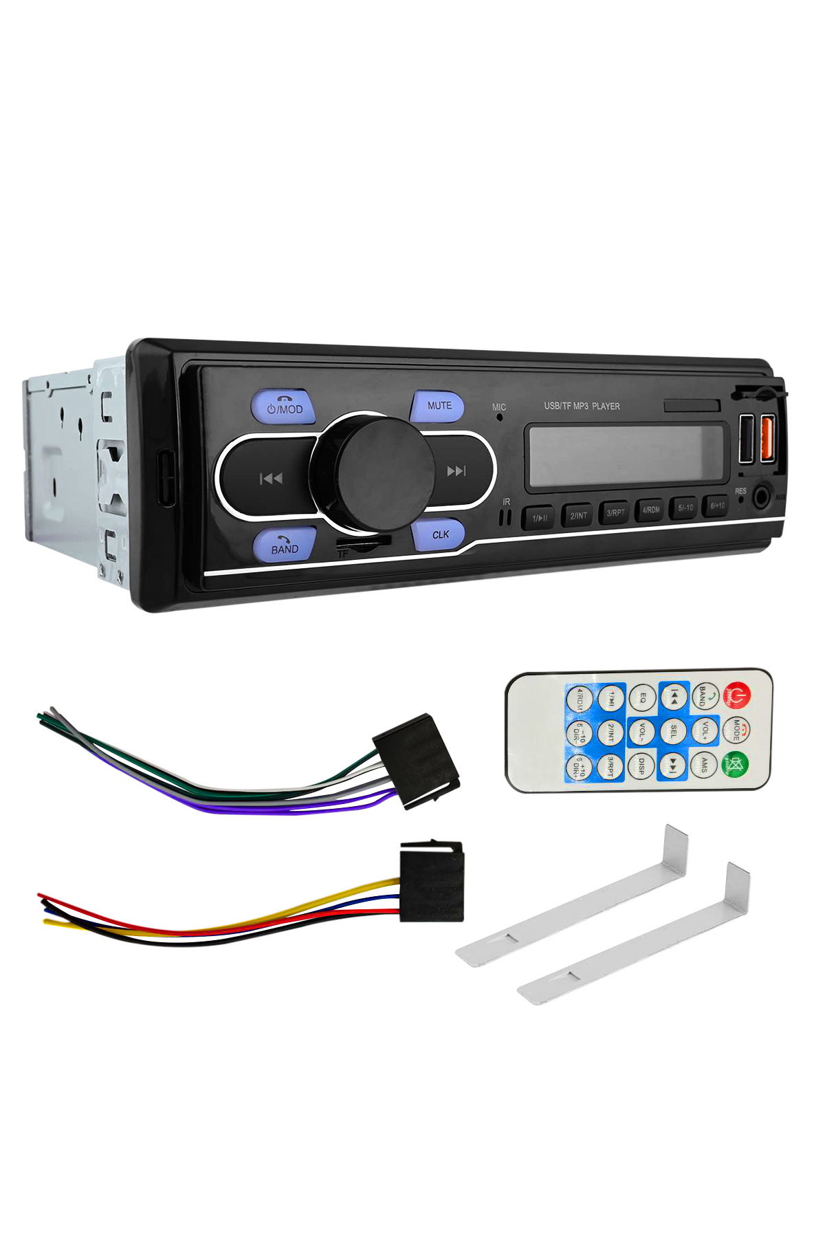 Generic-مشغل MP3 للسيارة 100Miles مزود بمنفذ USB/SD/MMC وموالف FM وبلوتوث وAUX وساعة رقمية 2