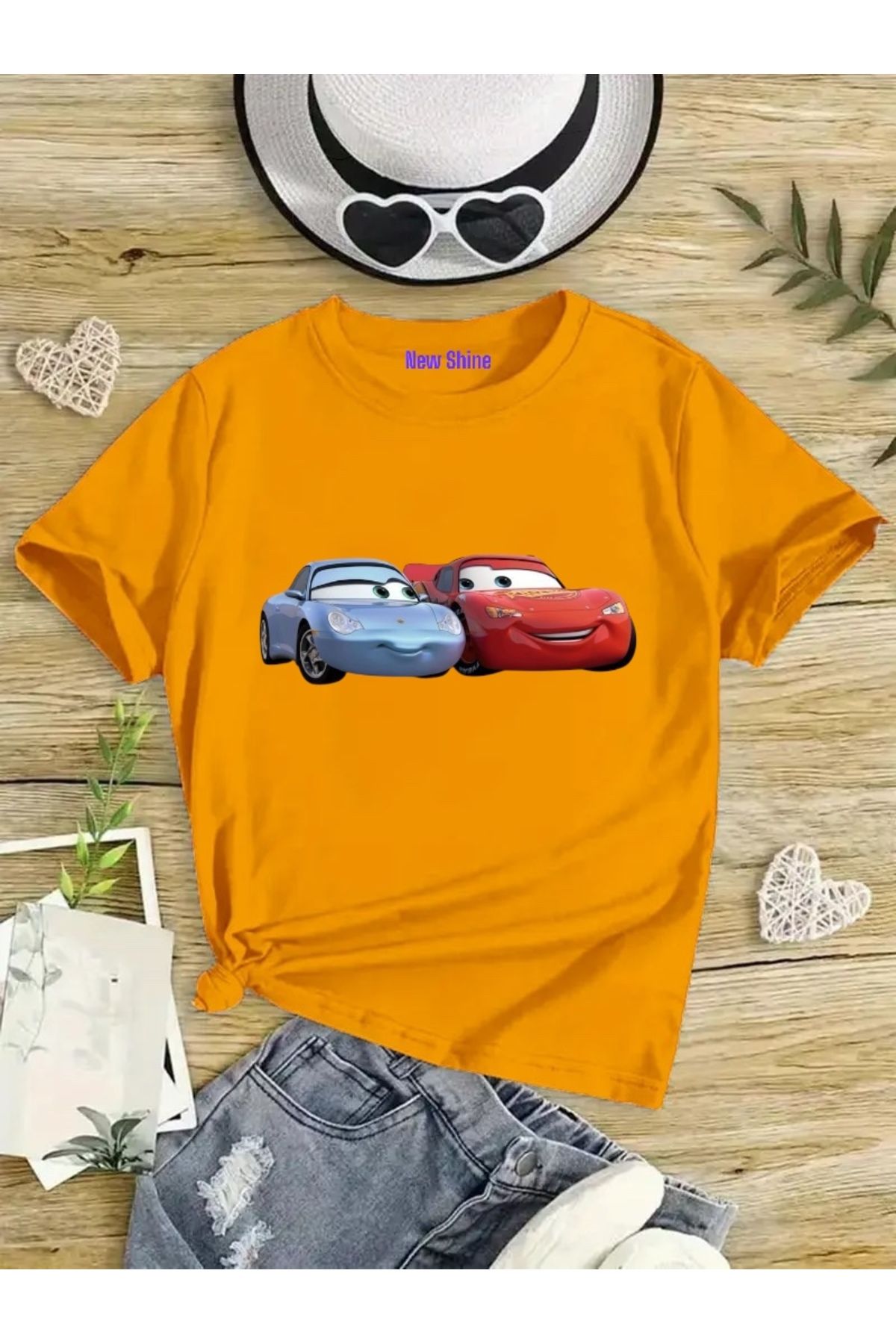 New Shine-Mcqueen and Sally Oversized Children's T-Shirt 1