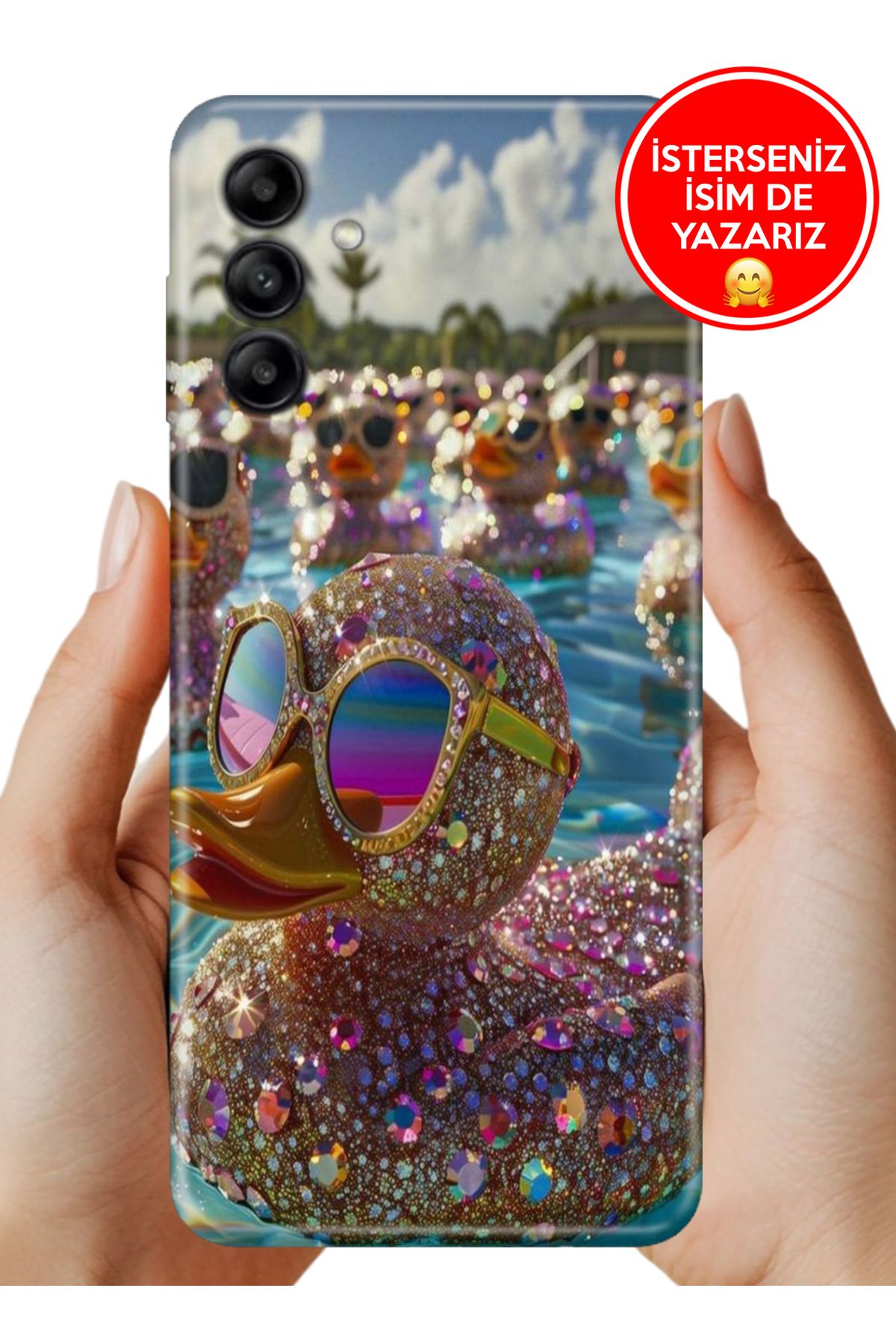 Cekuonline Samsung Galaxy M55 Kılıf 0.35 mm Resimli Silikon Işıltılı Hayat
