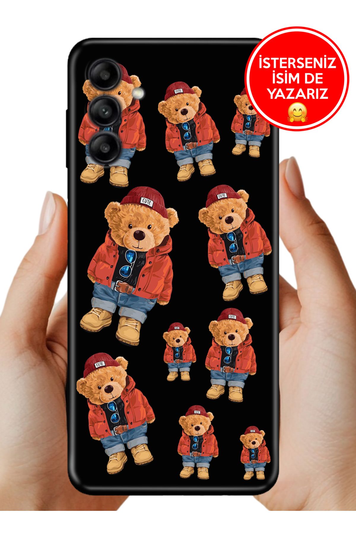 Cekuonline Samsung Galaxy A16 Kılıf Cekuform Desenli Art Silikon Bear Teddy