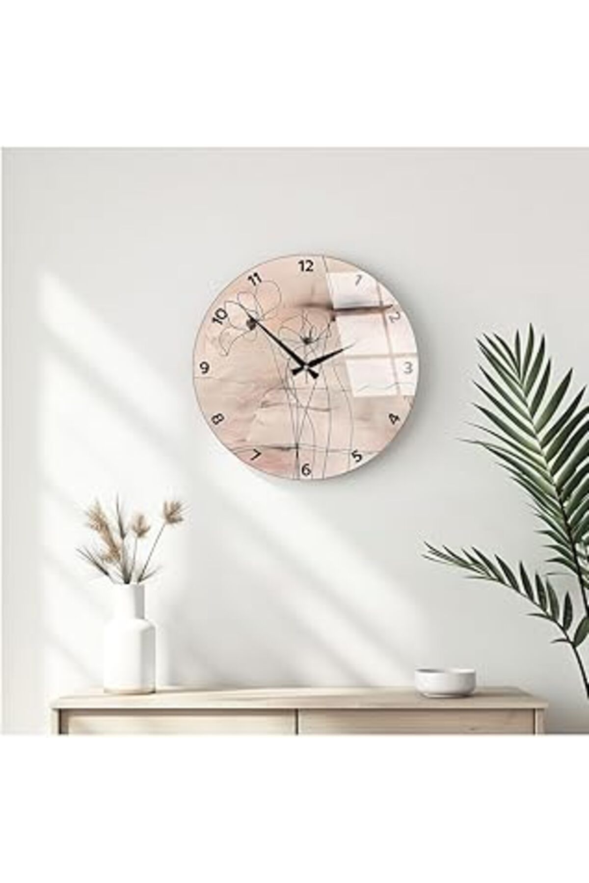 Karachil Huhuli Modern Tasarımlı Cam Duvar Saati Huhu343 40 X 40 Cs40X40C00017
