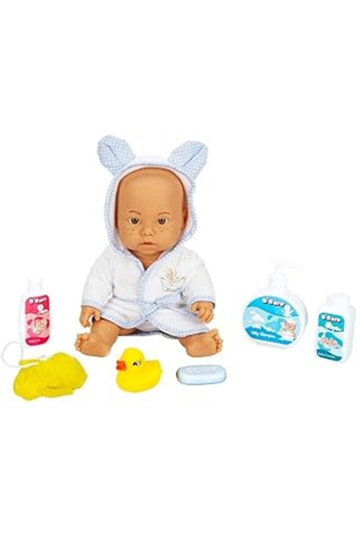 Mu Art Bebelou Banyo Zamanı Bebek Seti 35 Cm Mavi