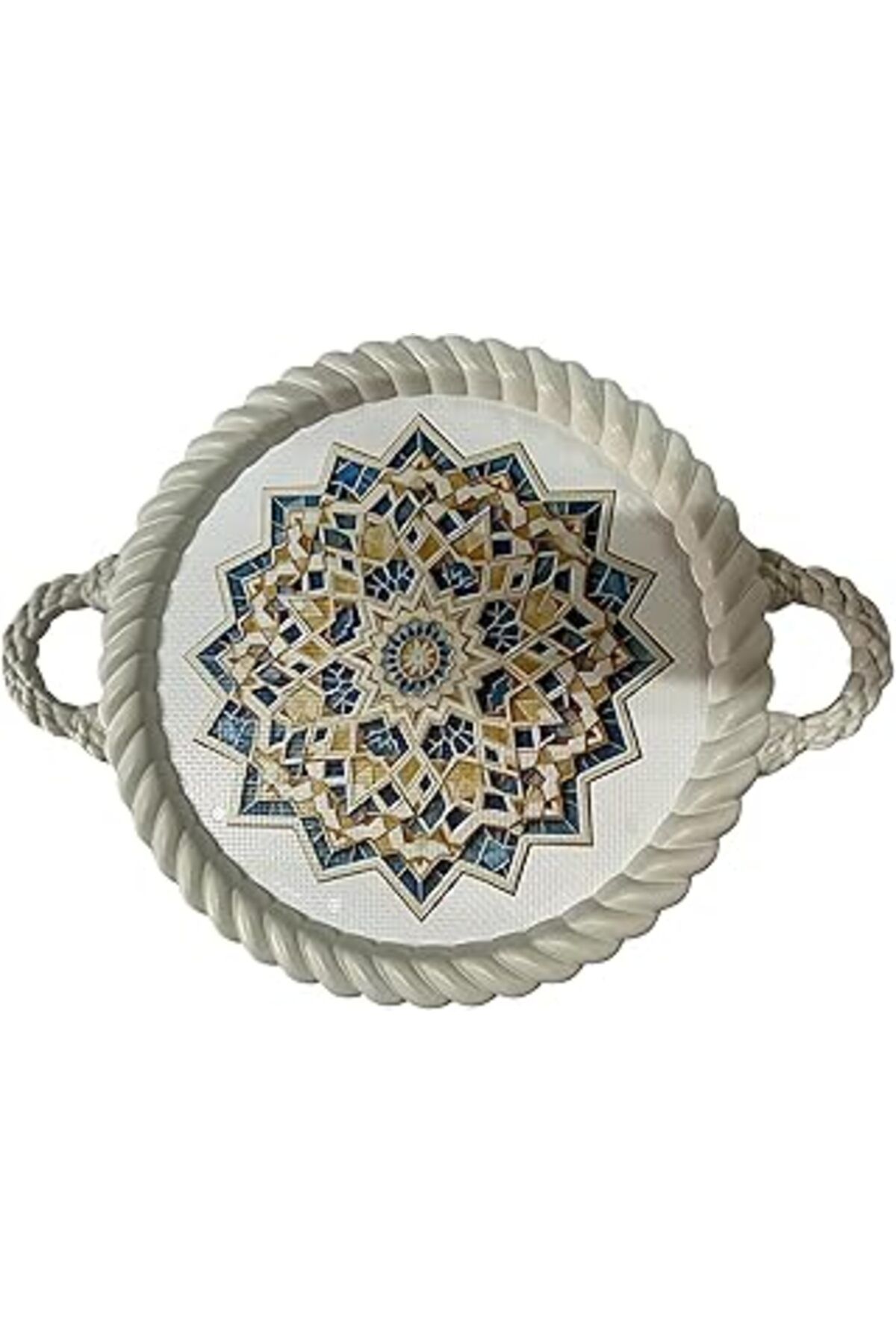 Mu Art Lüks Dekoratif Plastik Tepsi Bukleli Çerçeve 35 X 35 Desenli