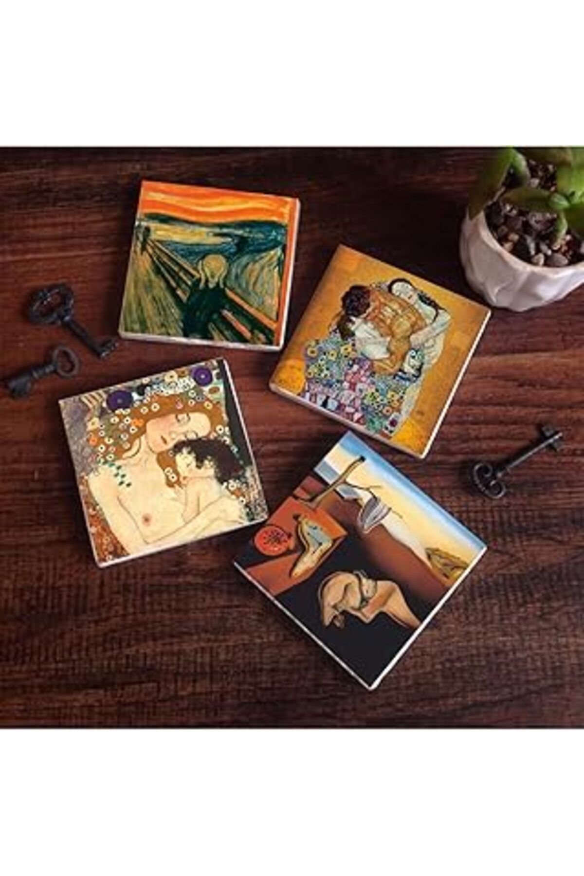 Mu Art Pinecone Salvador Dalí Belleğin Azmi, Çığlık, Gustav Klimt Aile Kucaklama, Anne Taş Bardak Altlığı