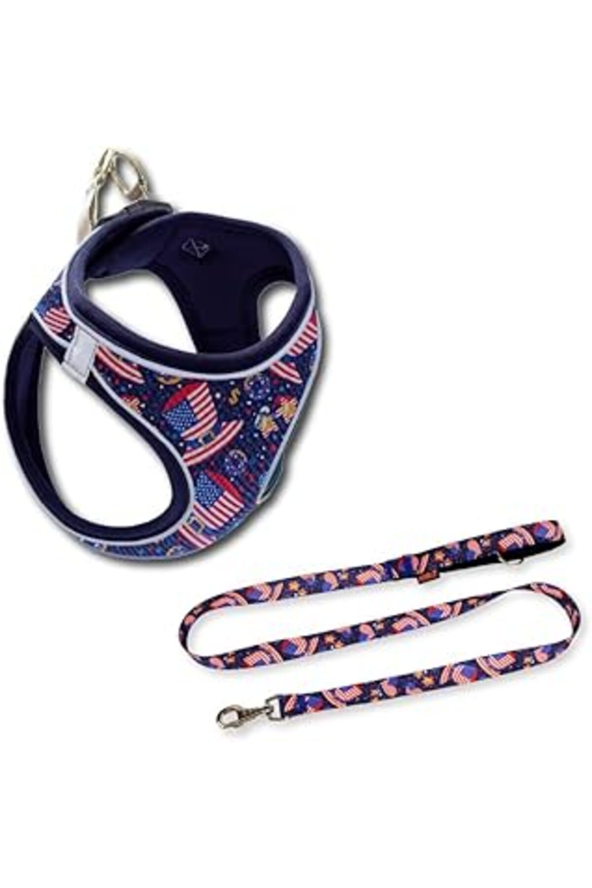 Hepta Collection Mita Air Mesh 2'Li Bundle Set Kedi Köpek Göğüs Tasması + Köpek Gezdirme Tasması/Kayışı (Dizayn, S)
