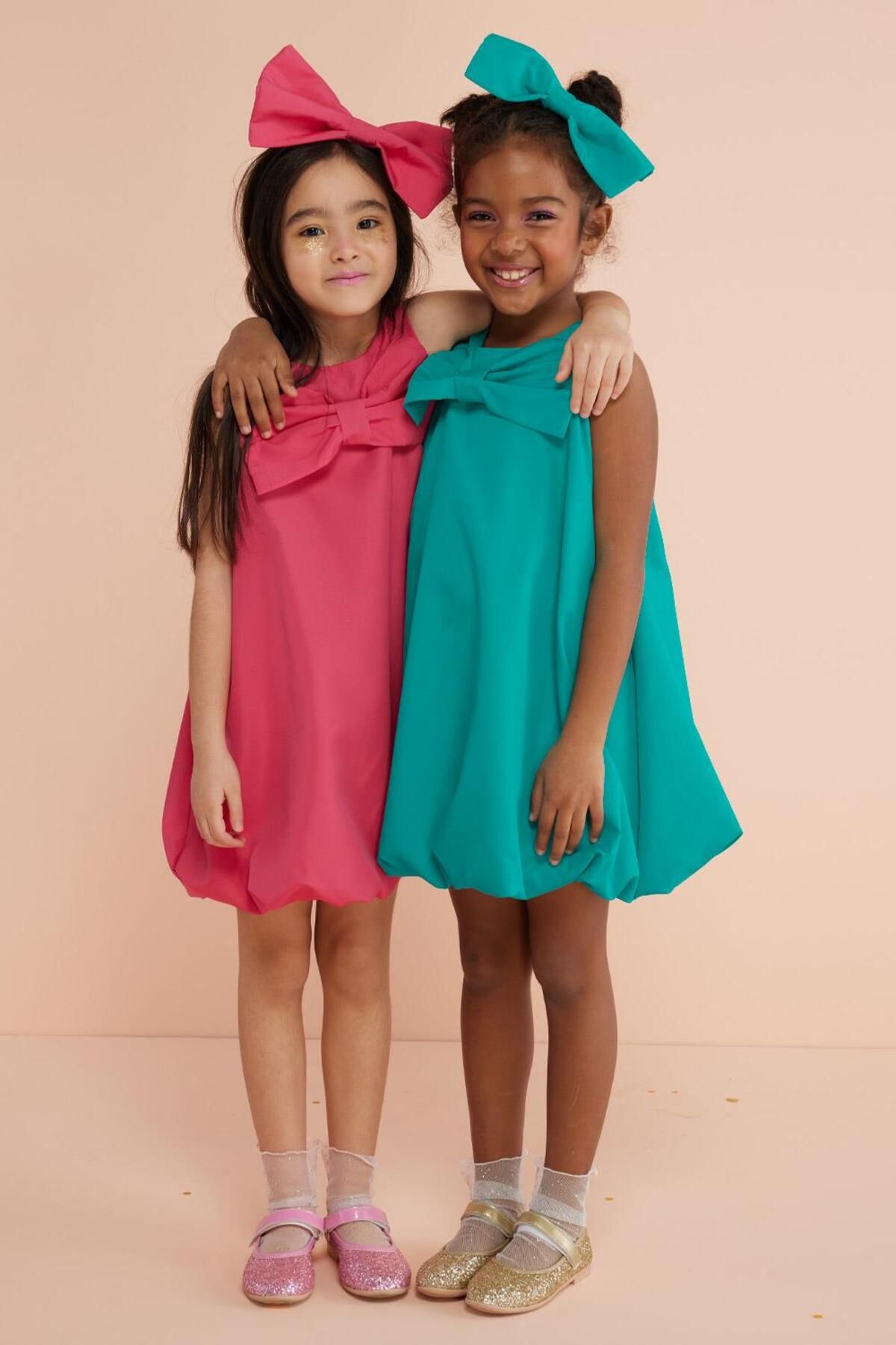 Le Mabelle-Fuchsia Bow Detailed Girl's Balloon Dress - Lolita 2