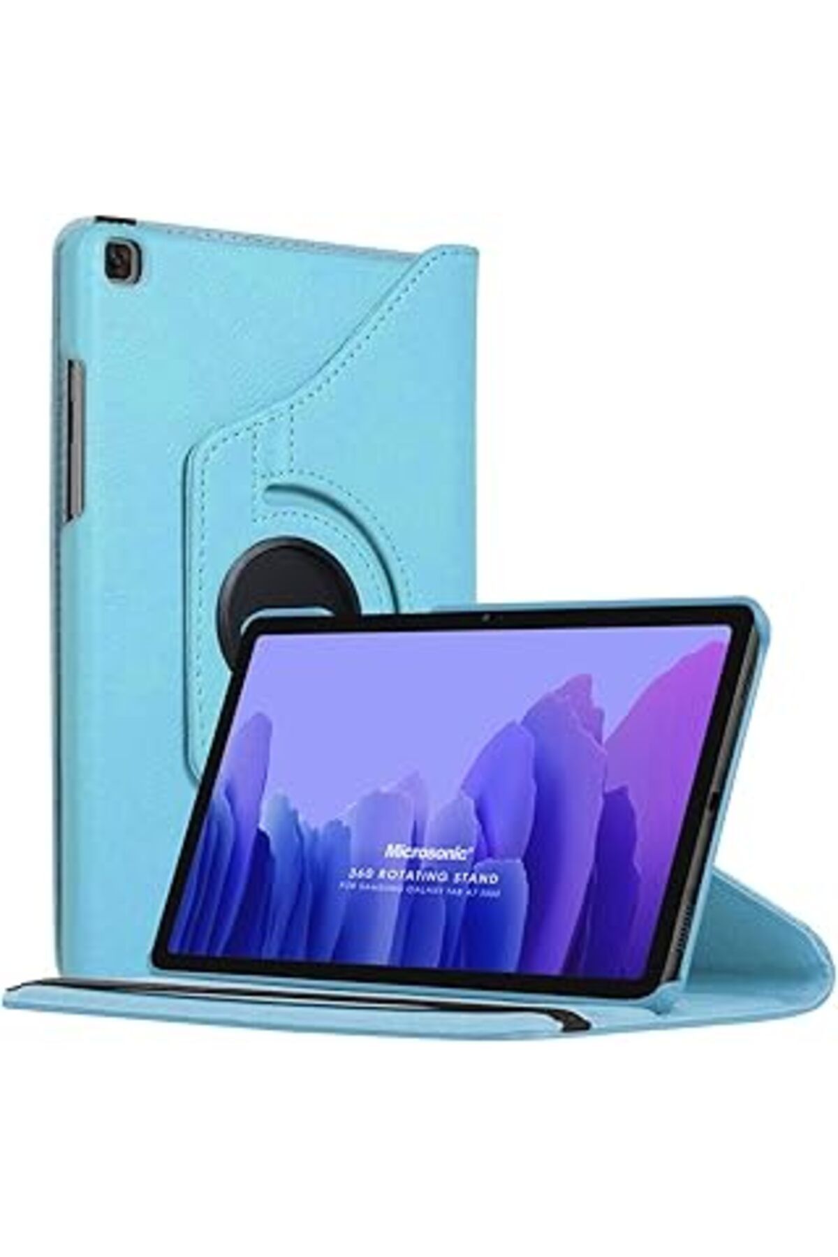 Mu Art Microsonic Samsung Galaxy Tab A7 T500 Için Kılıf 360 Rotating Stand Deri Mavi [Galaxy Tab A7 T500 I