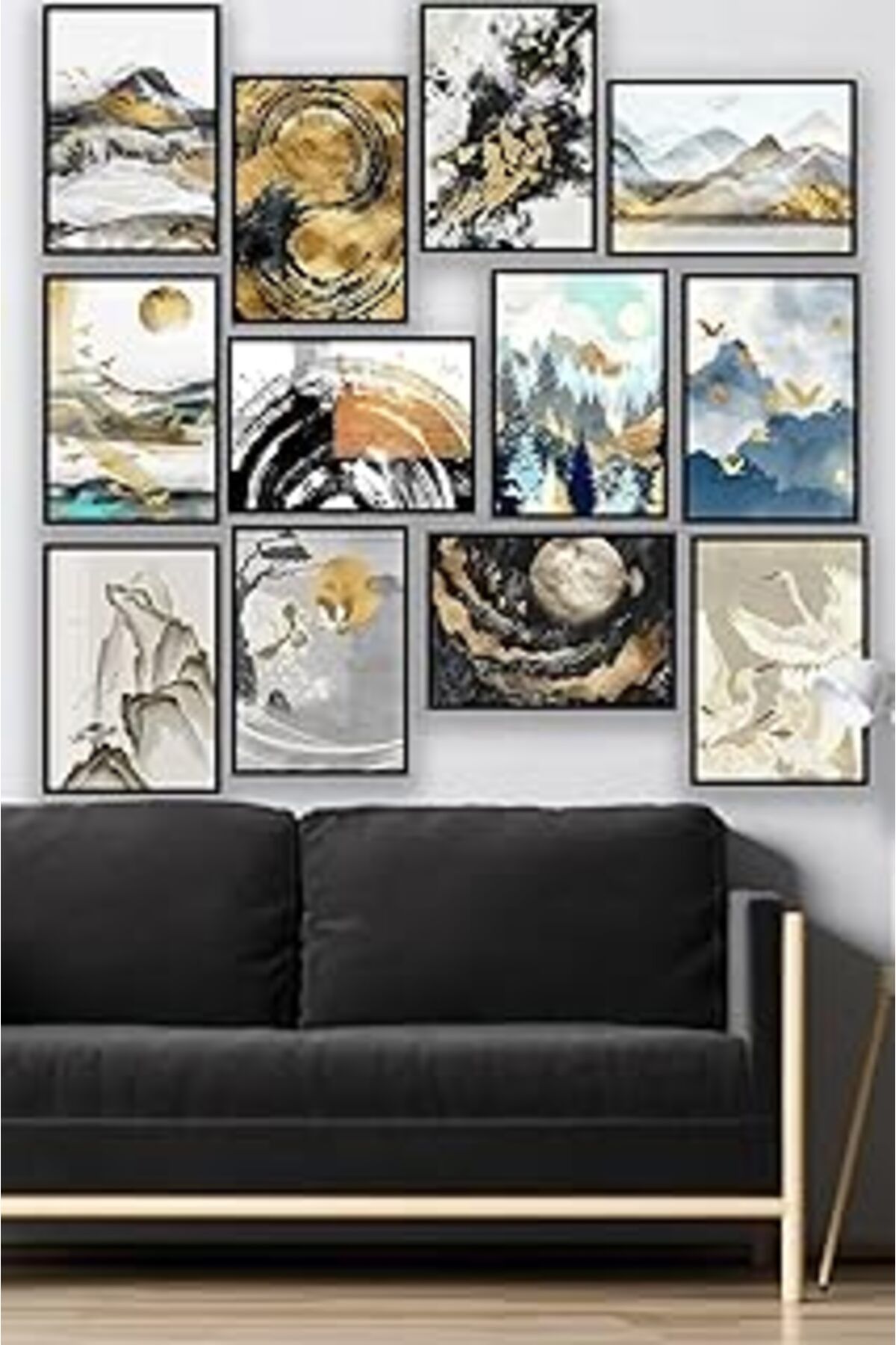 TBSProjects Artavessa 12 Parça Çerçeve Görünümlü Mdf Tablo Seti