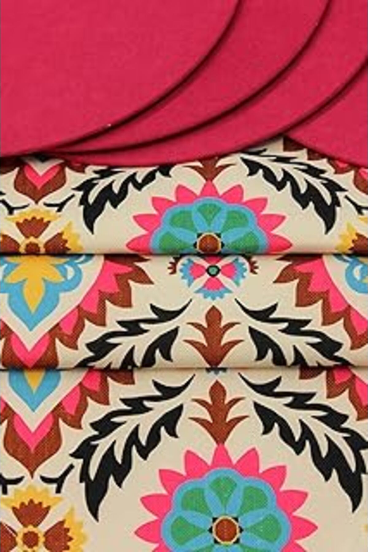 TBSProjects Beyaz Alaca Renk Motif Desenli Dijital Baskılı Runner Amerikan Servis 40X150 Cm