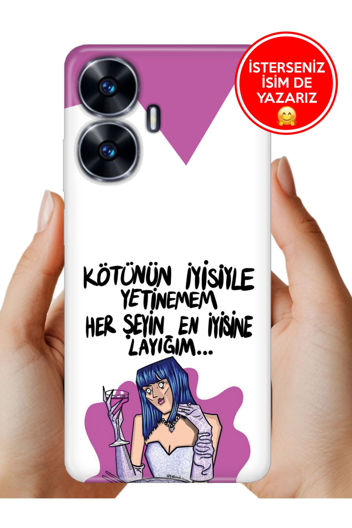 realme C55 Kılıf Kamera Korumalı Full Desen Arka Silikon Kötünün İyisi