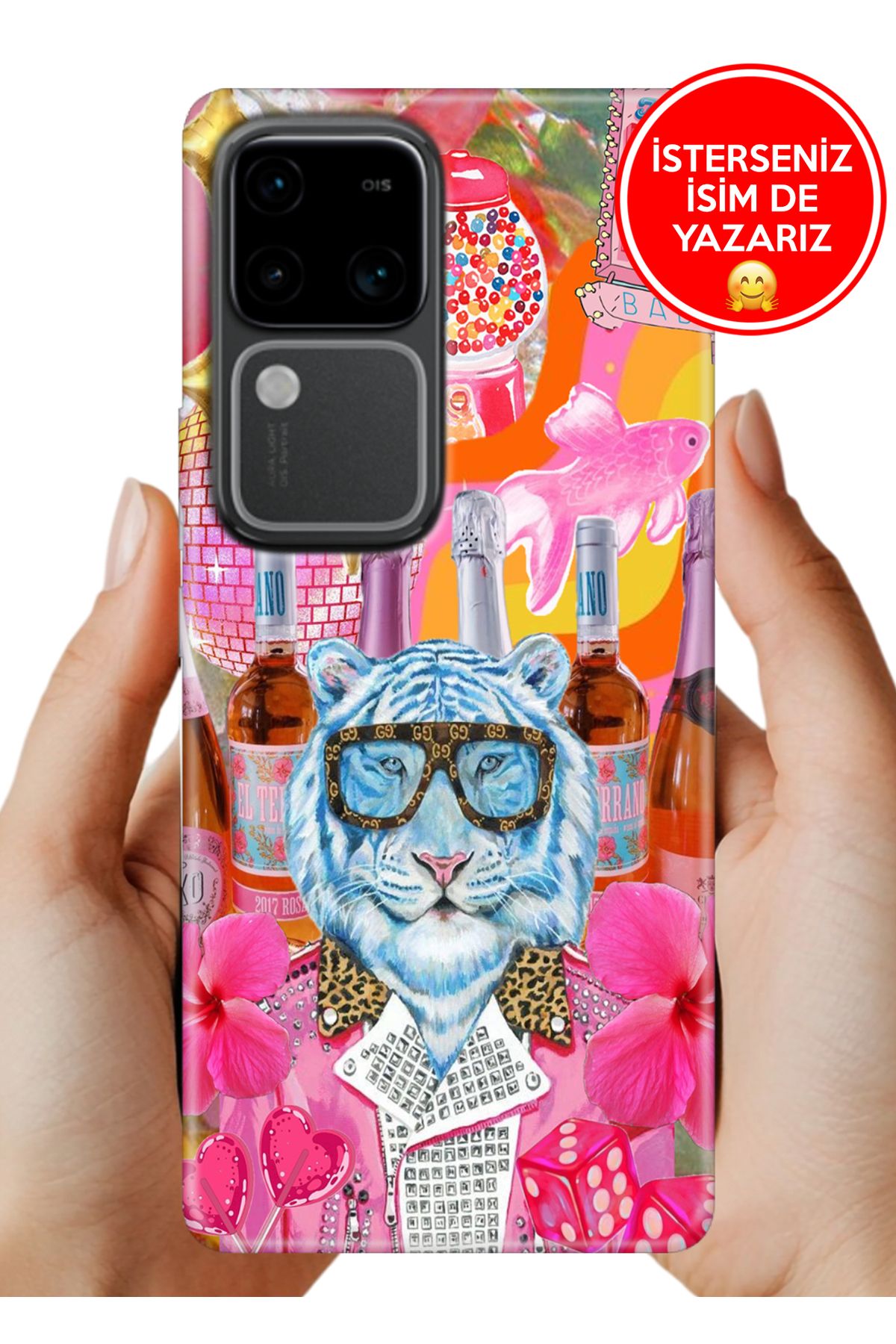 Cekuonline Vivo V30 Kılıf UvBaskı Özel-Tasarım Silikon Artiz Kaplan