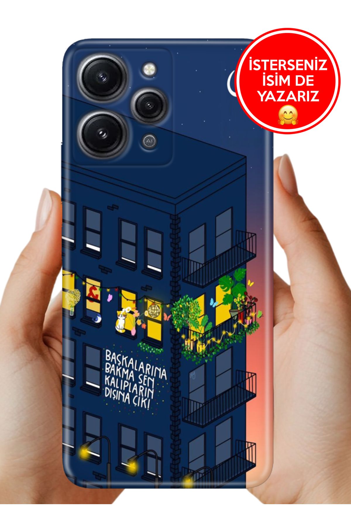 Cekuonline Xiaomi Redmi 12 Kılıf Cekuform Desenli Art Silikon Başkalarına Bakma