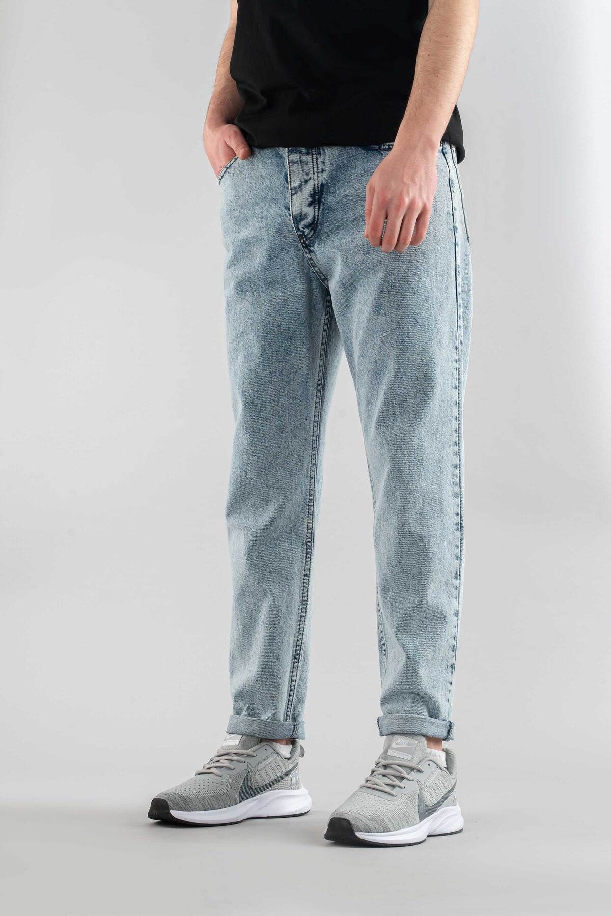 bombe Erkek Likralı Kot Pantolon Boyfrend Denim
