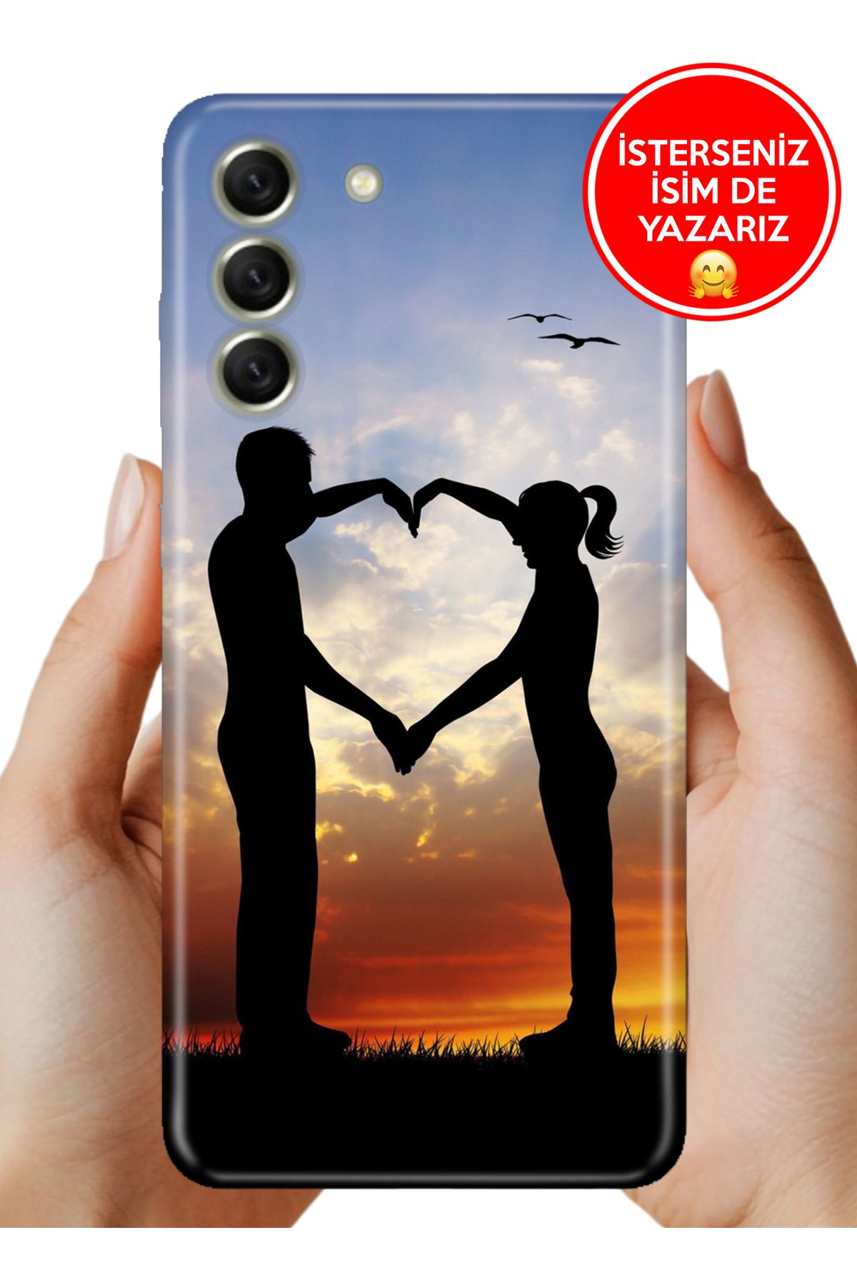 Cekuonline Samsung Galaxy S21 FE Kılıf UvBaskı Özel-Tasarım Silikon Aşkın Simgesi