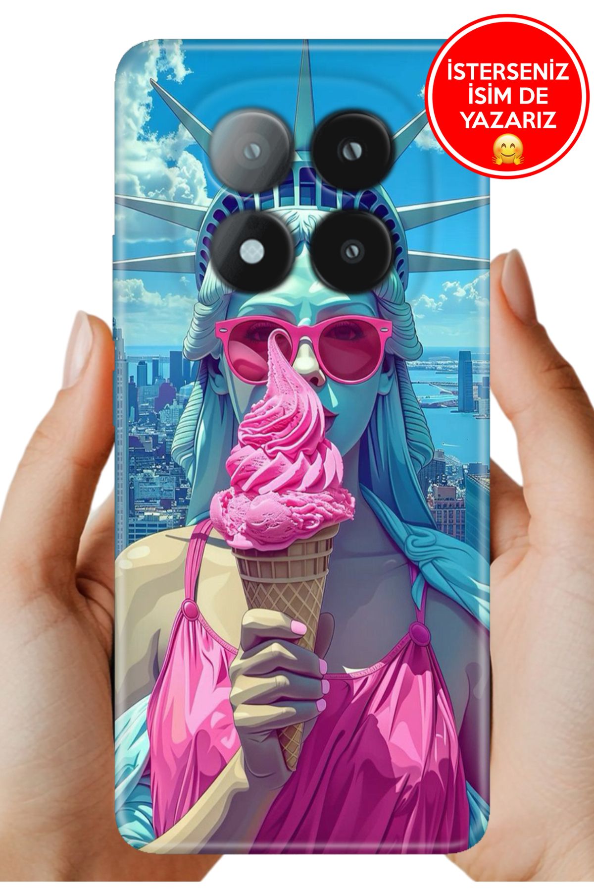 Cekuonline Redmi Note 14 Pro+ Plus Kılıf Baskılı Life Style Kapak Silikon Özgürlük Heykeli